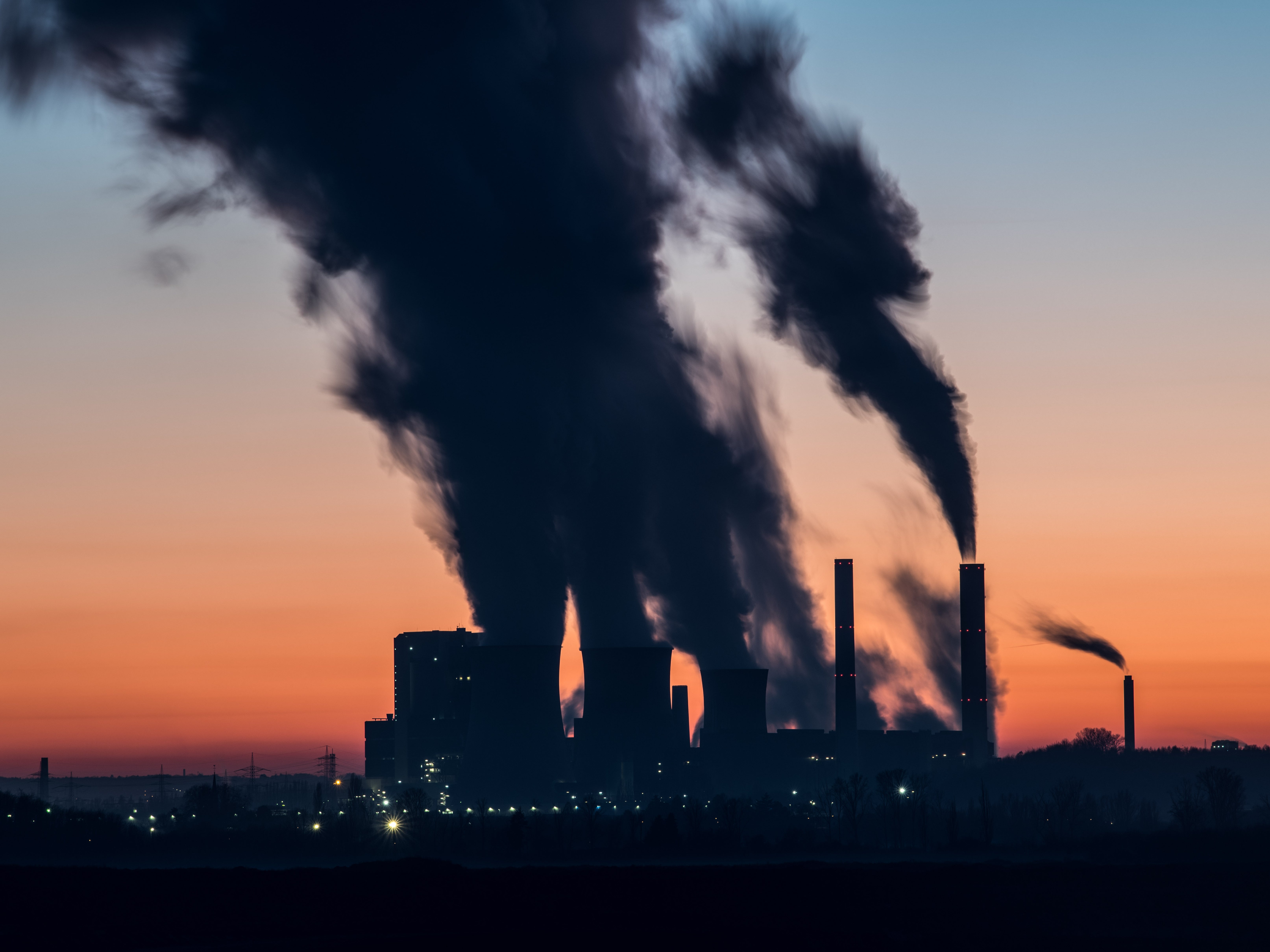 Exhausts rise from a coal-fired power station in Germany