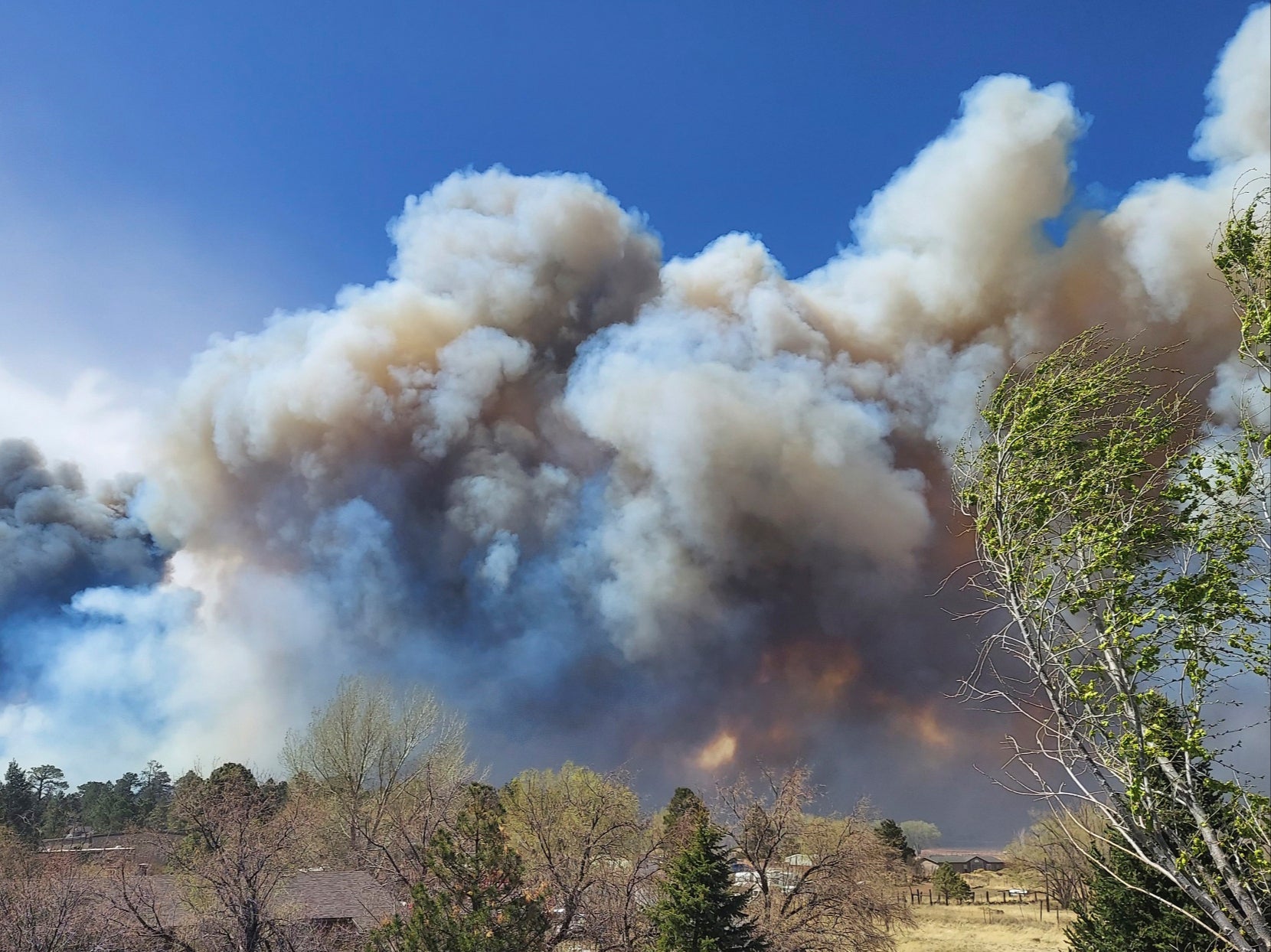 Thousands evacuated from Arizona town after 100 feet ‘wall of fire’ descends