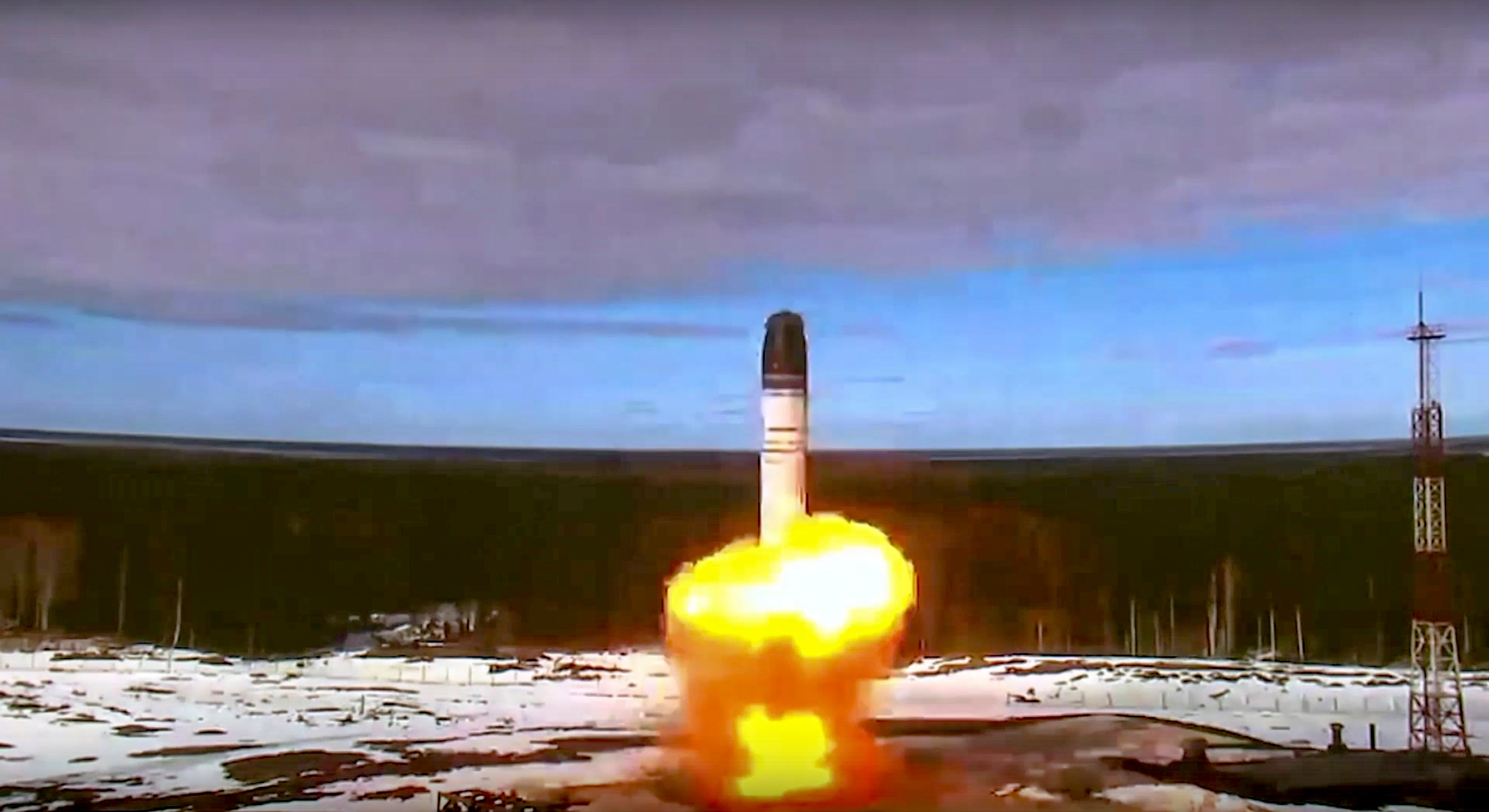 In April 2022, Russia conducted a first test launch of its Sarmat intercontinental ballistic missile