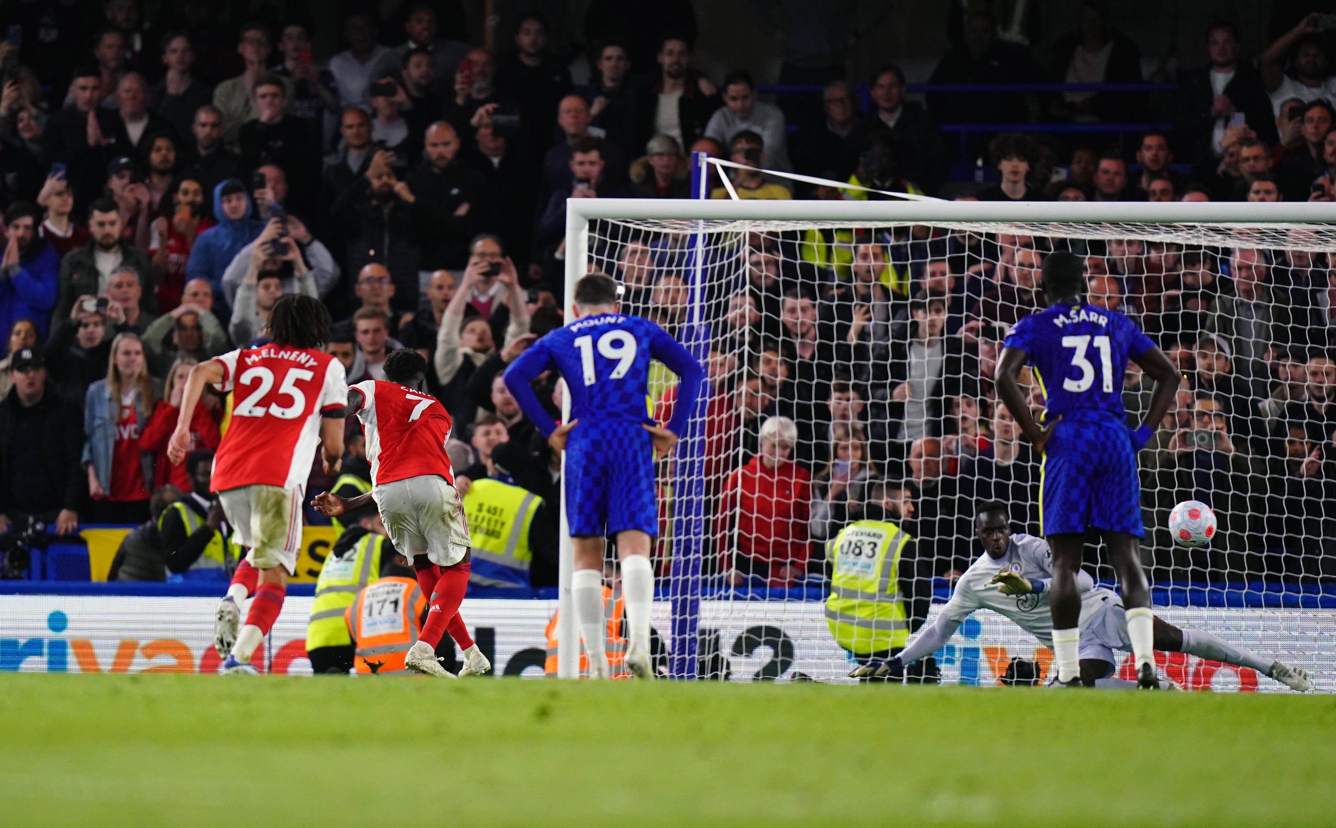 Bukayo Saka scored his first Arsenal penalty (Adam Davy/PA)