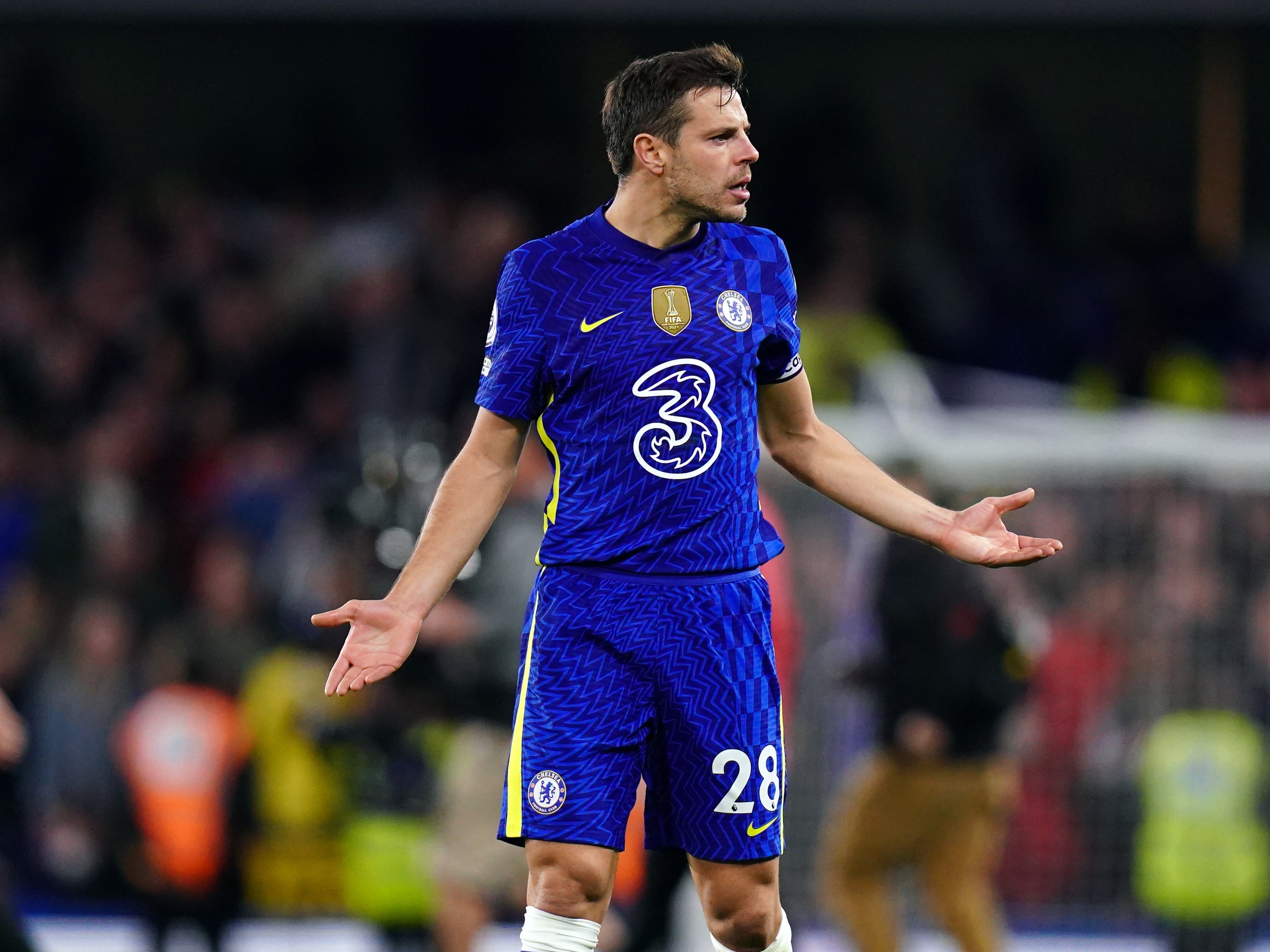 Cesar Azpilicueta had a debate with a fan at full-time (Adam Davy/PA)