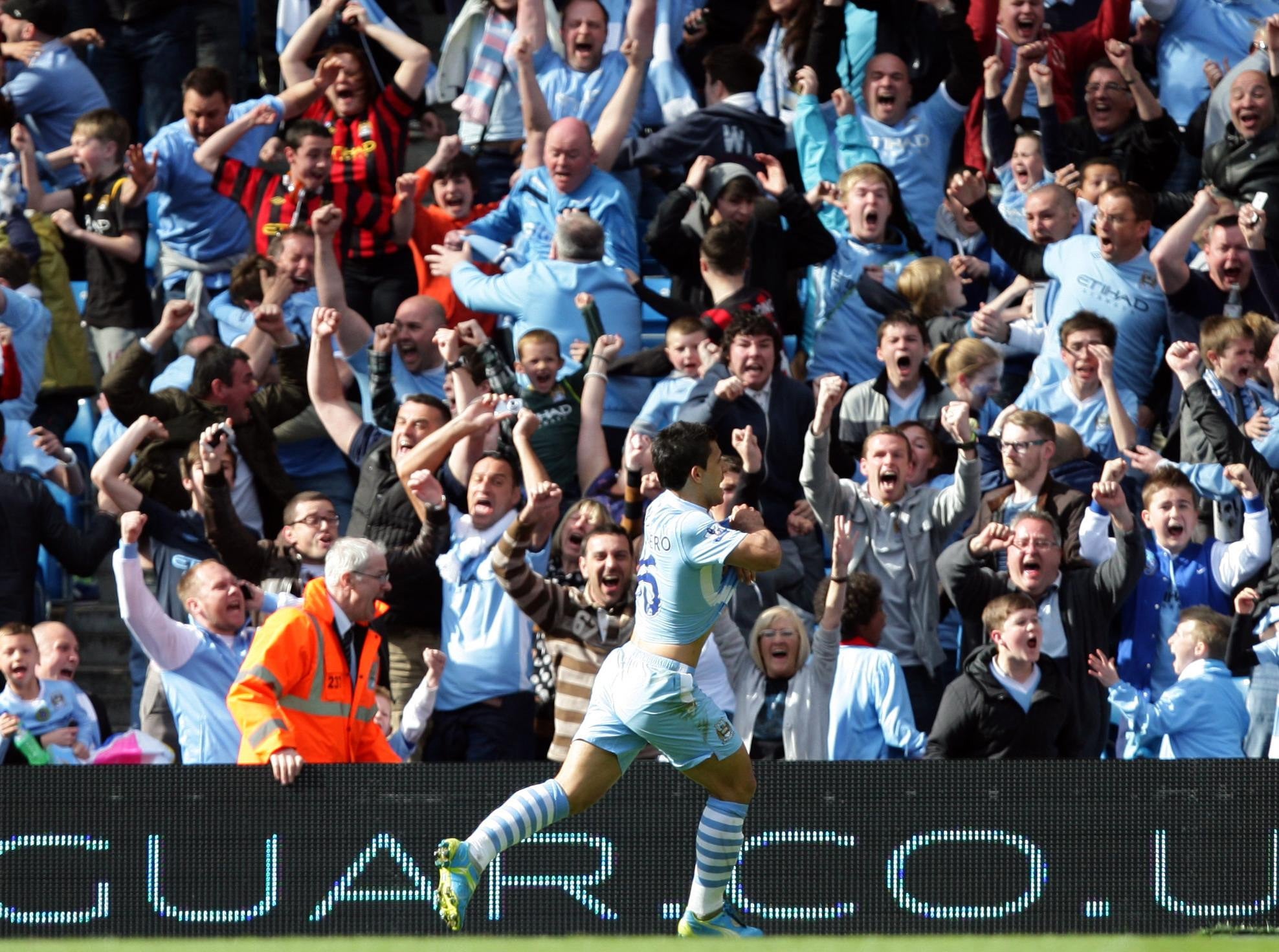 Sergio Aguero fired Manchester City to their first Premier League title (Dave Thompson/PA)