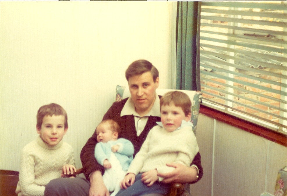 Stuart Raggett with his children when they were young