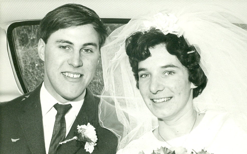 Stuart and Rita Raggett on their wedding day