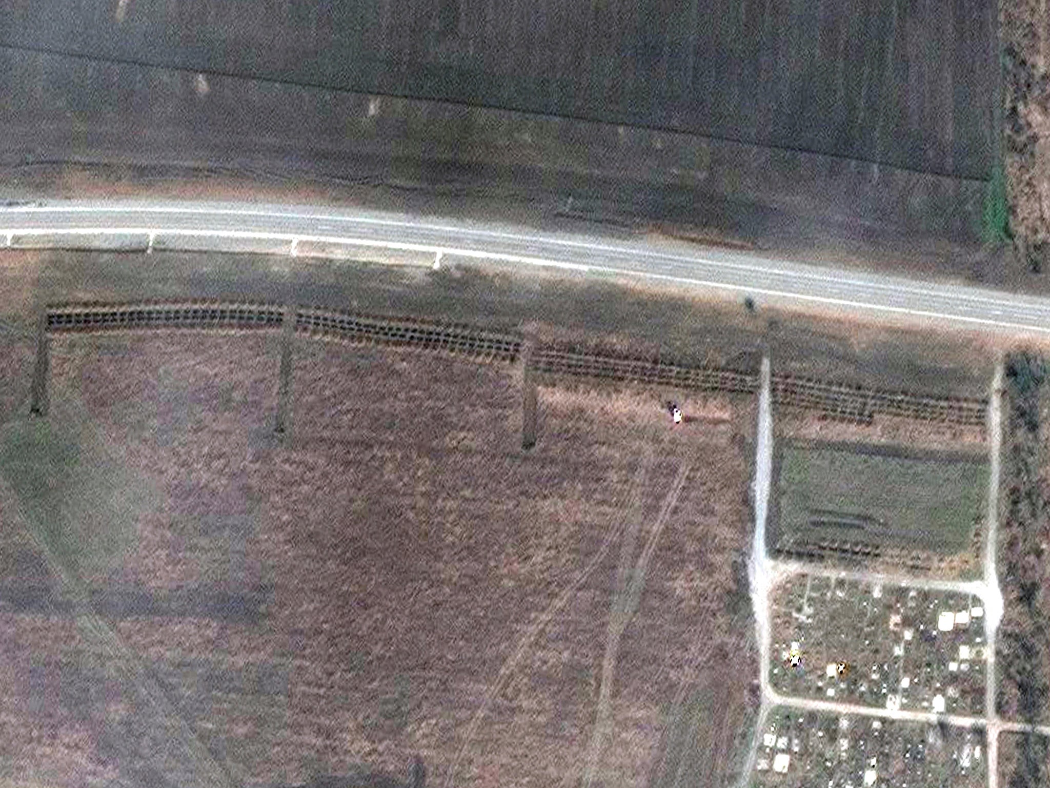 Satellite image purports to show mass graves in Manhush, near Mariupol