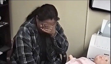 Melissa Lucio during her five-hour interrogation where her attorneys say she was coerced into a false confession