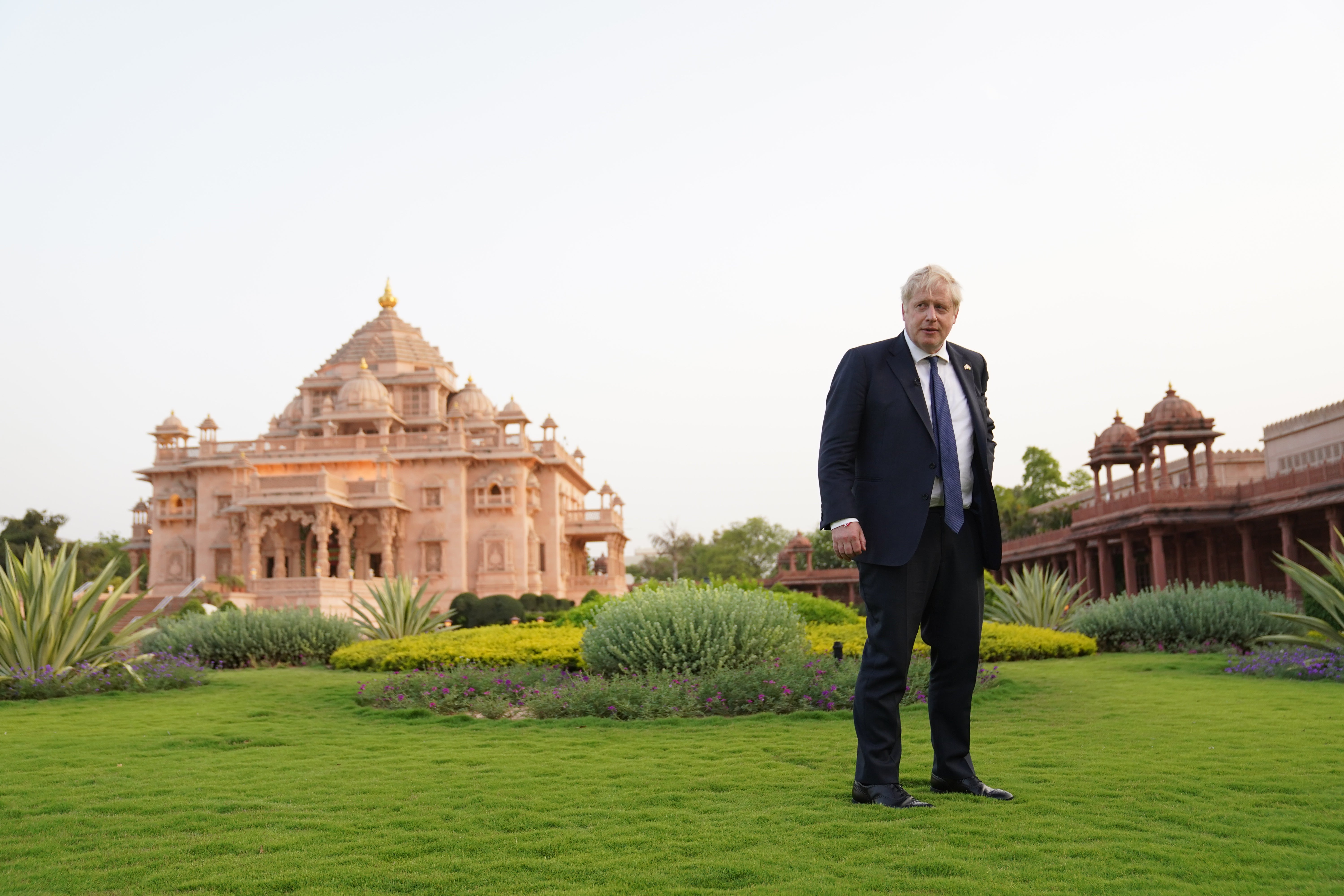 Prime Minister Boris Johnson during a trip to India (Stefan Rousseau/PA)