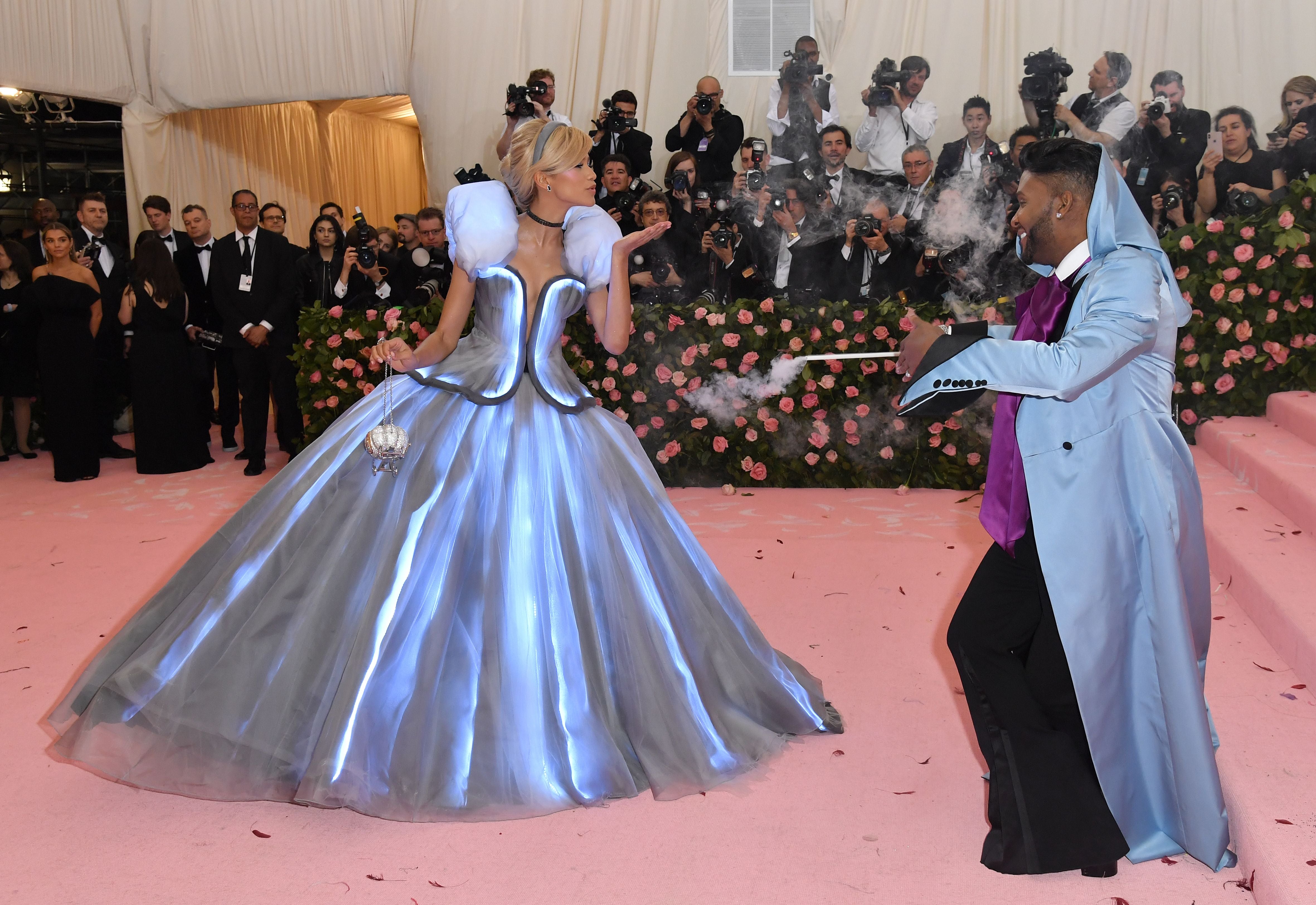 Zendaya and her stylist and friend, Law Roach, last attended dressed as Cinderella and her Fairy Godmother