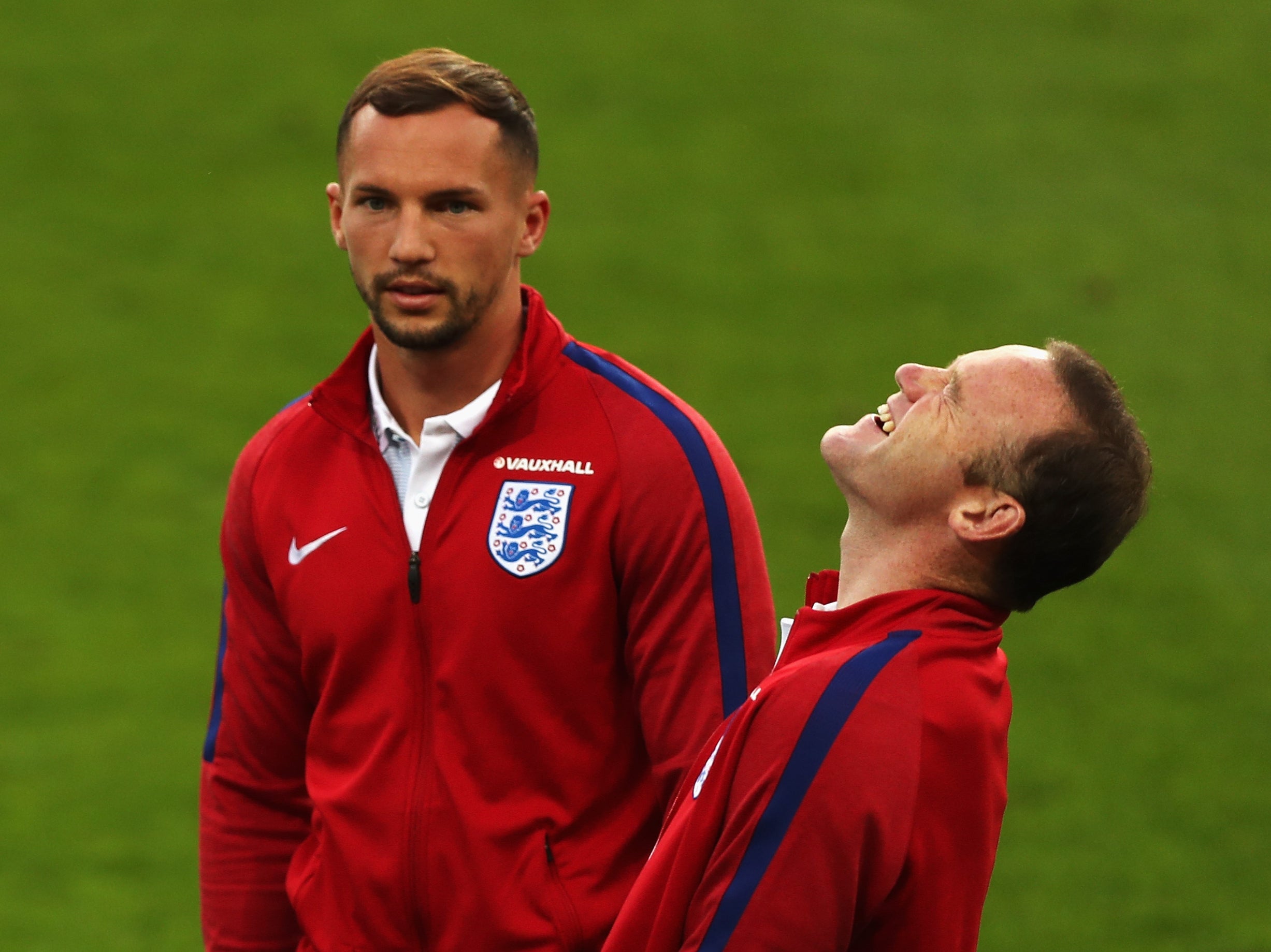 Danny Drinkwater (left) with Wayne Rooney in September 2016