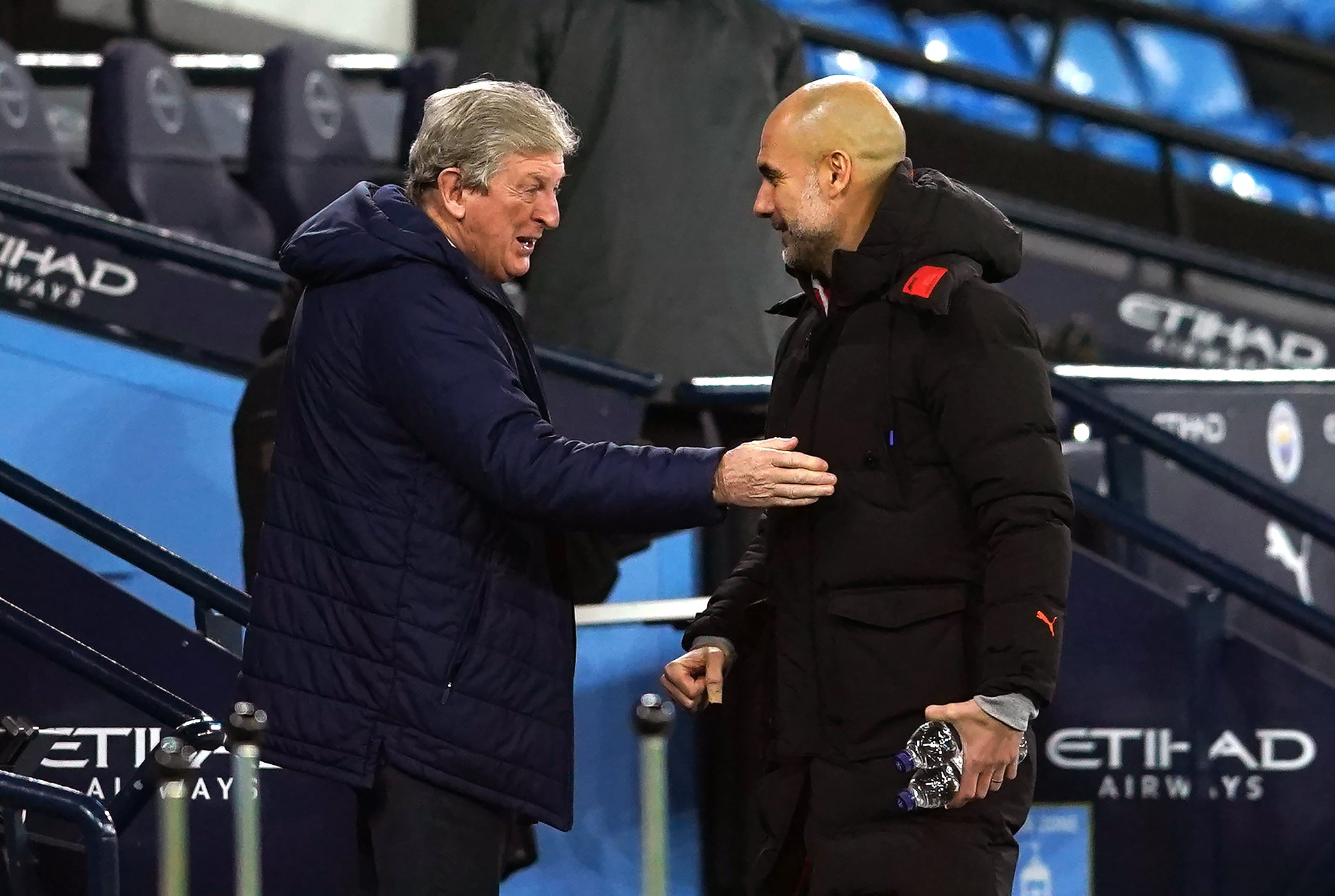 Pep Guardiola and Roy Hodgson go head to head again this week (Dave Thompson/PA)