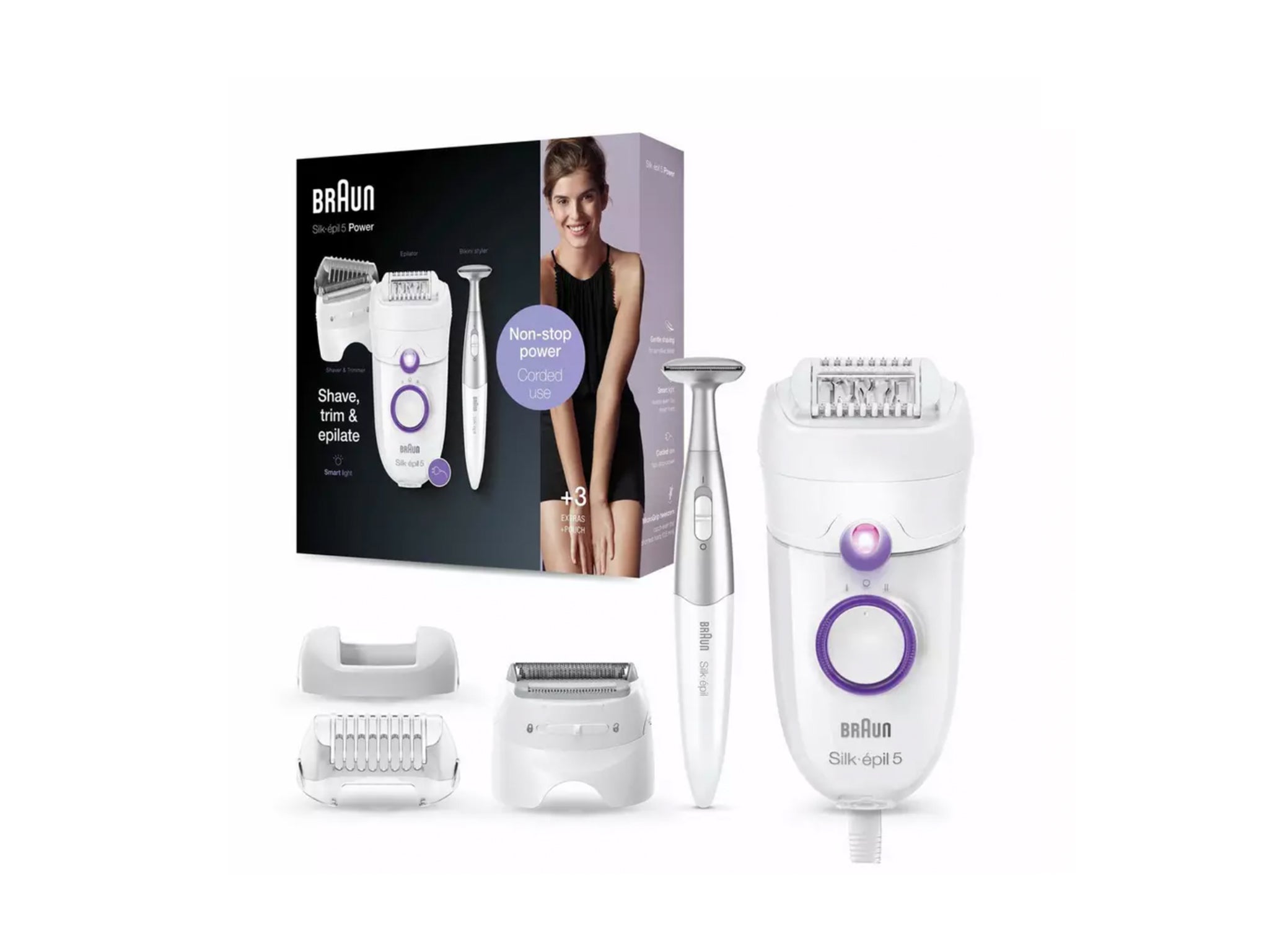 silk-epil 5-825 power dry use corded epilator