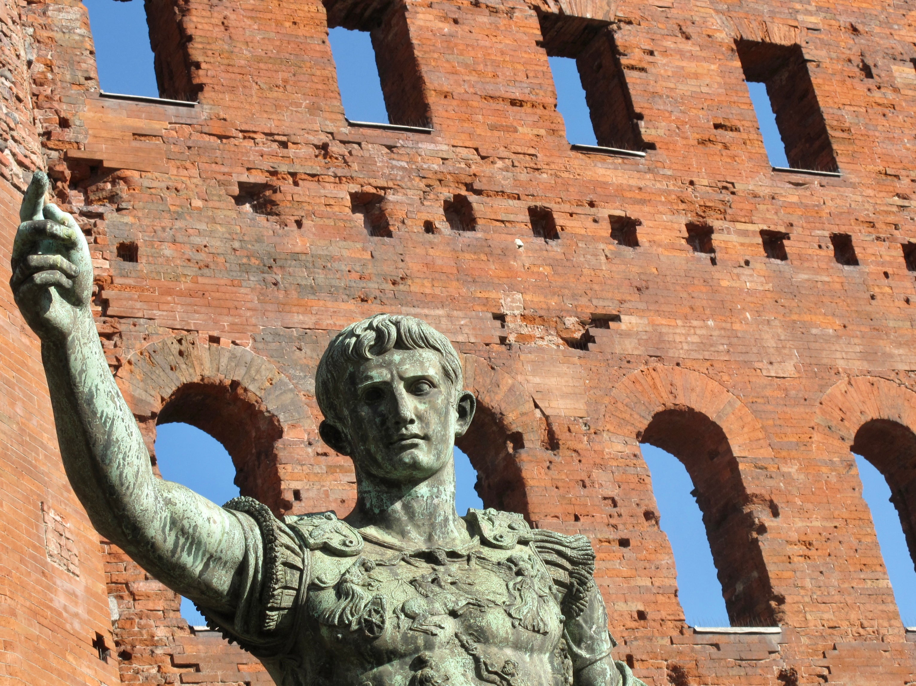 Hail traveller: A statue in Turin, northern Italy