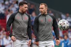 Christian Eriksen has come full circle since cardiac arrest, says Denmark team-mate Pierre-Emile Hojbjerg