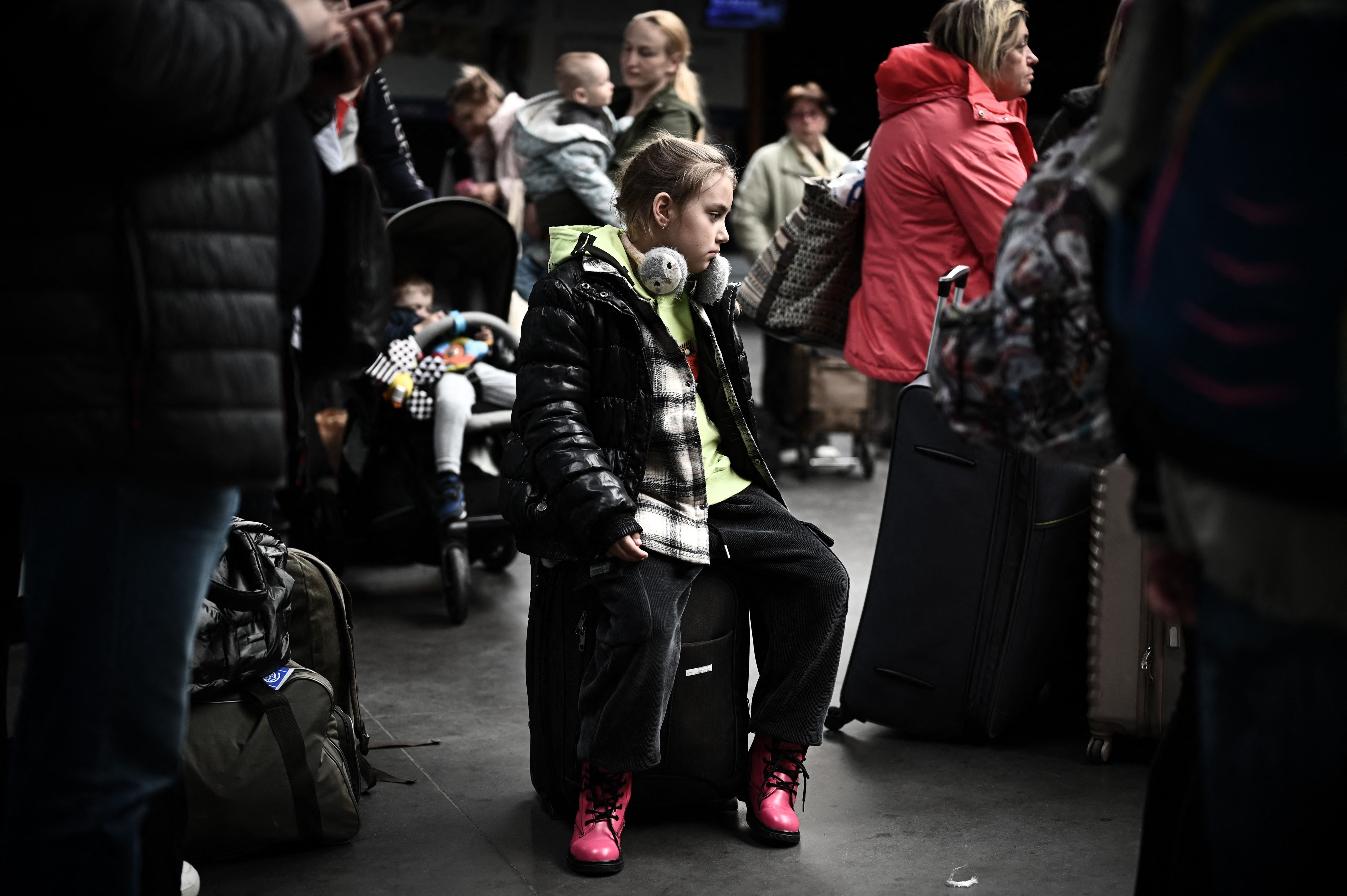 A young Ukrainian refugee arriving in France