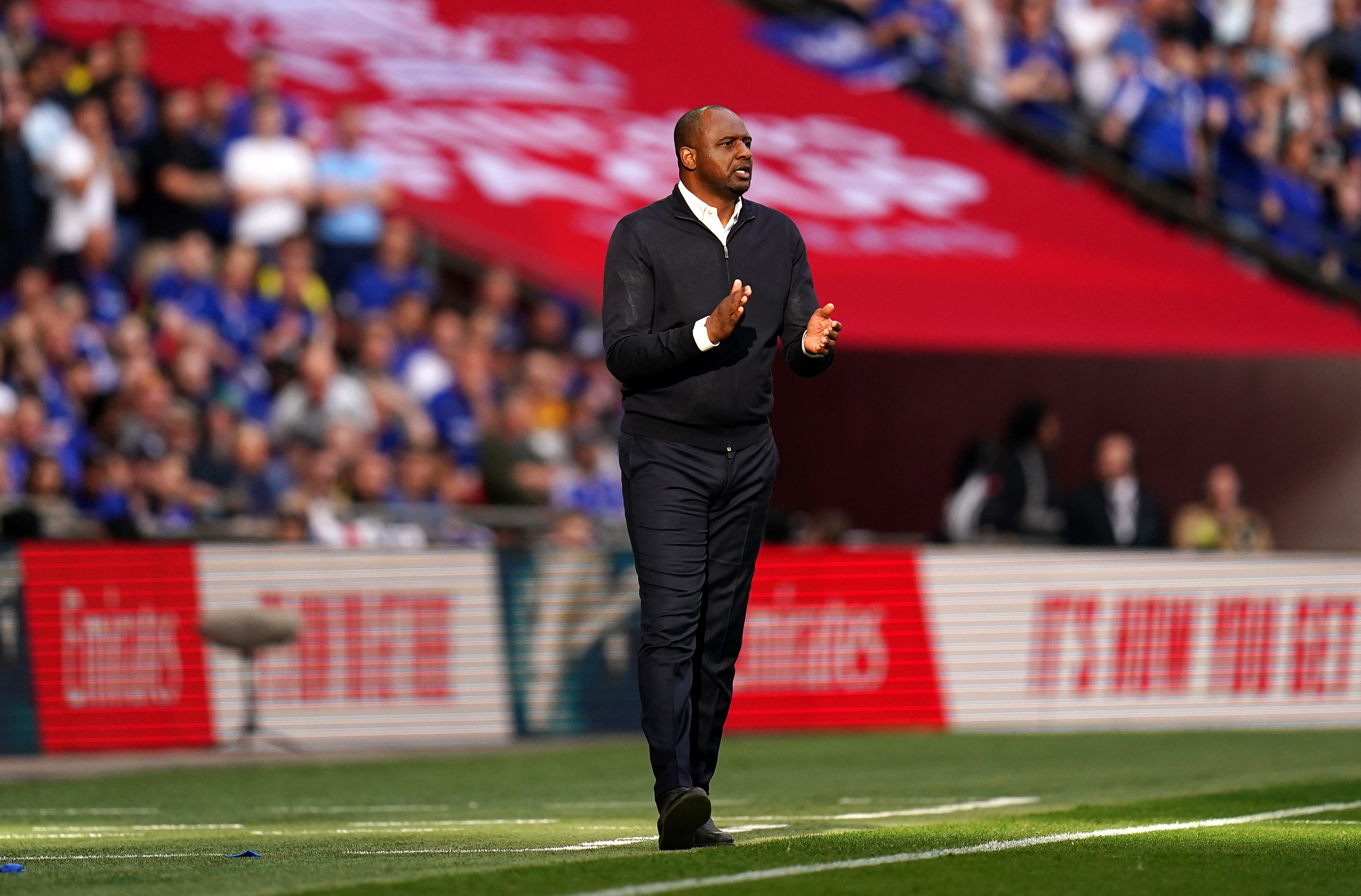 Patrick Vieira saw Crystal Palace lose 2-0 to Chelsea in Sunday’s FA Cup semi-final (John Walton/PA)