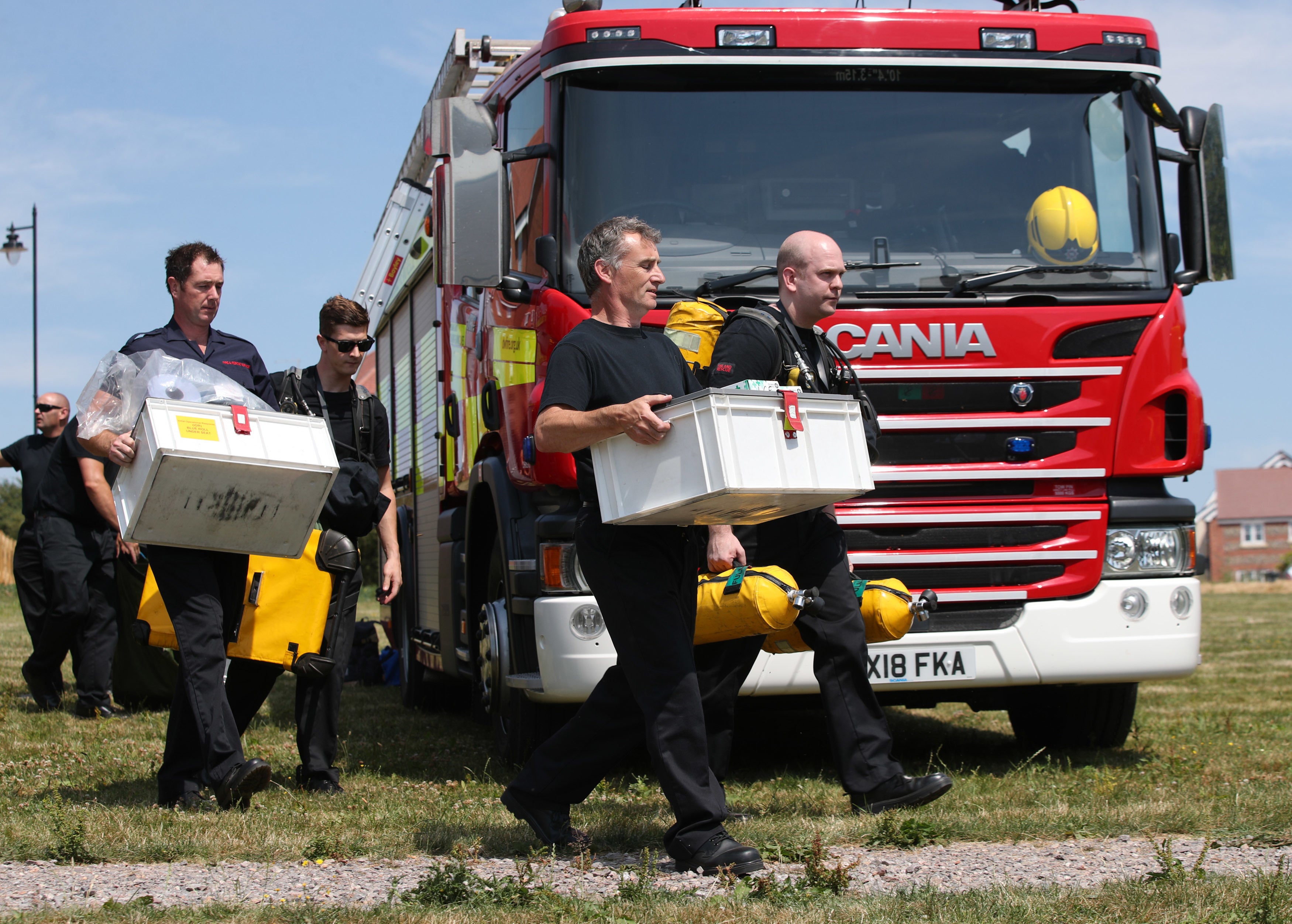 Firefighters have a large blaze driven by strong winds at a heathland in Dorset under control (Yui Mok/PA)