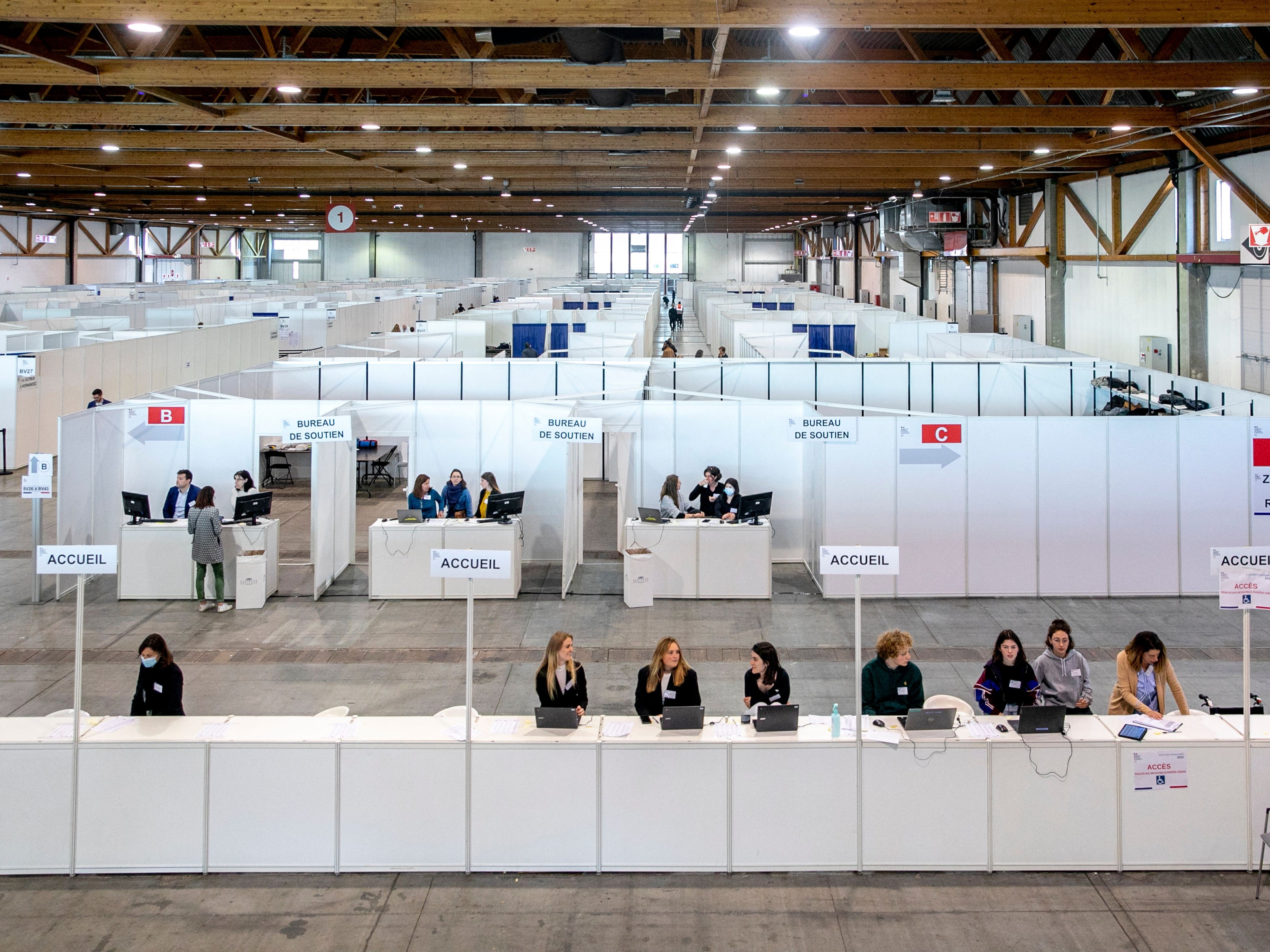 A polling station for the French presidential elections in Brussels