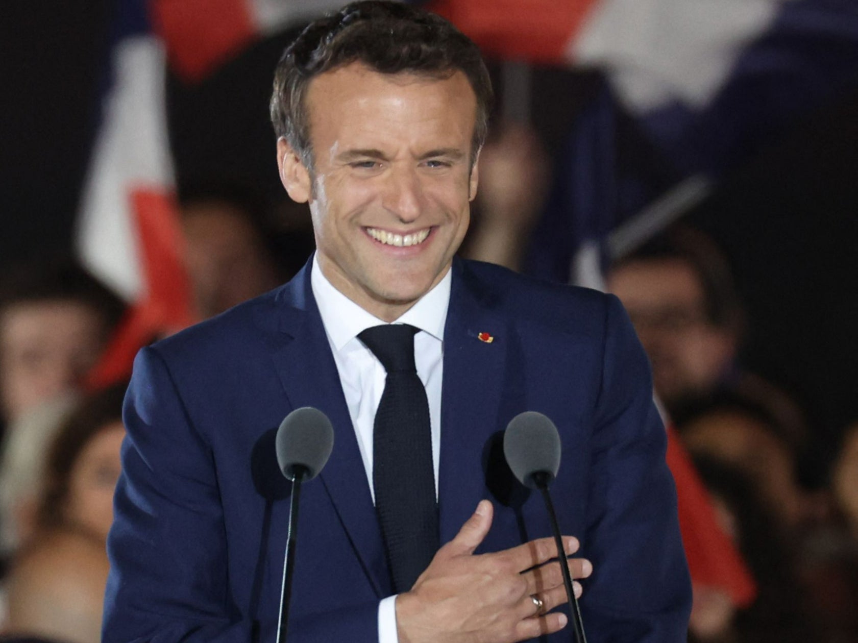 Emmanuel Macron has won the presidency for a second time, according to exit polls