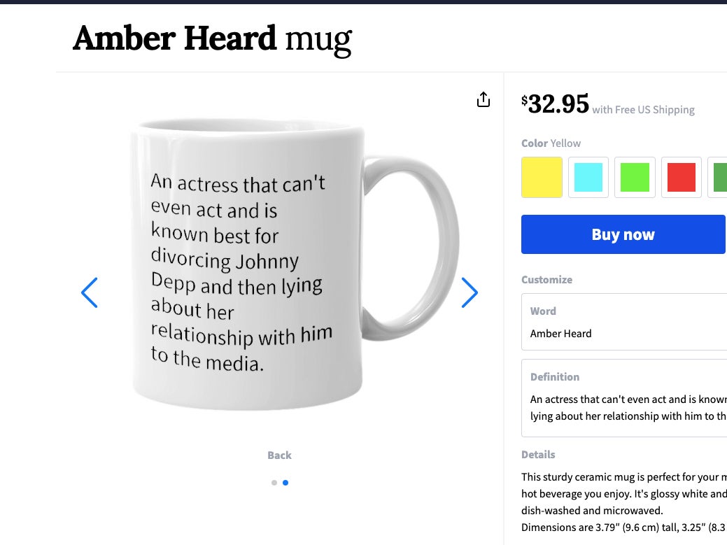 Urban Dictionary is selling slanderous ‘Amber Heard’ mugs for $33