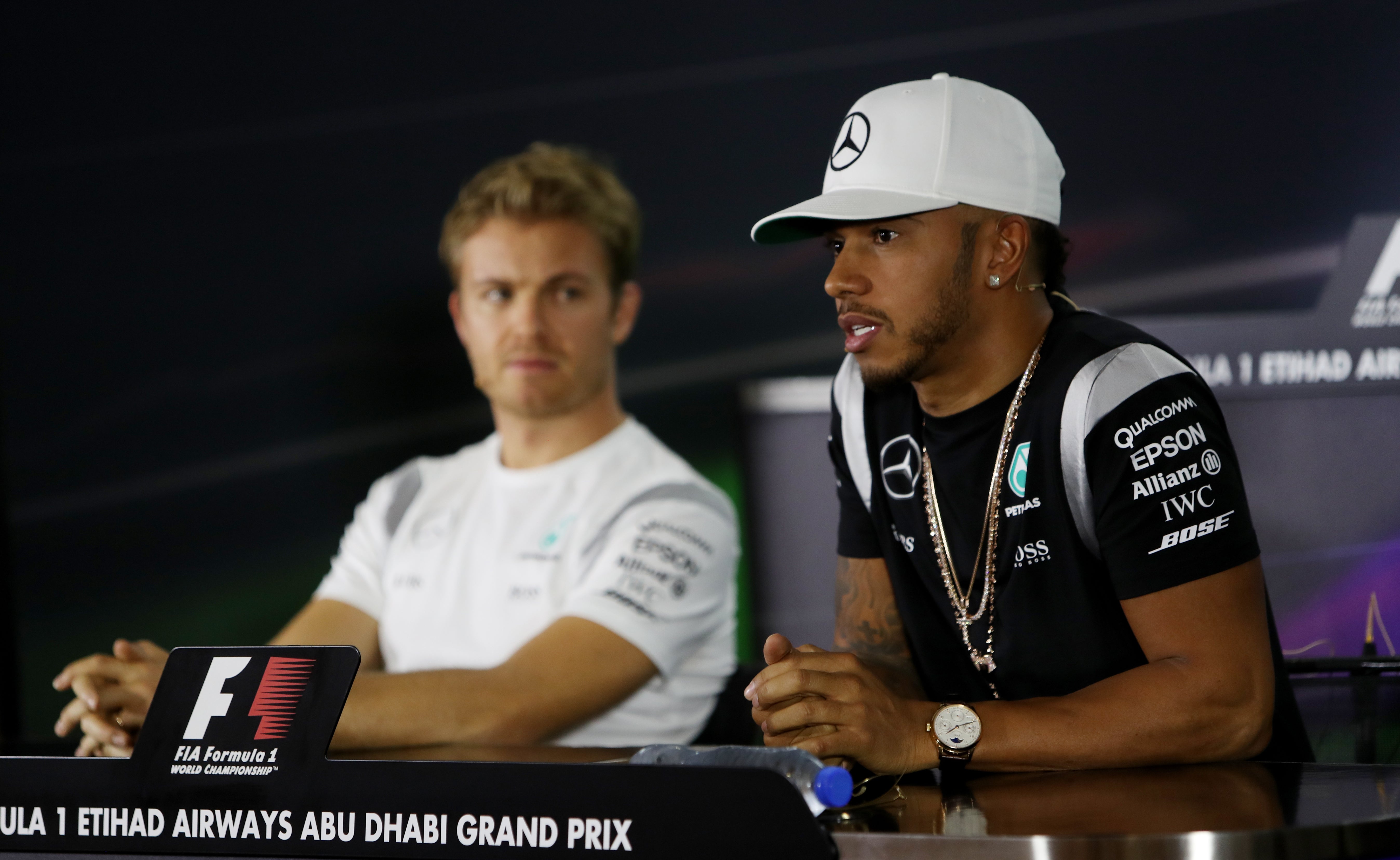 Lewis Hamilton (right) and Nico Rosberg (left) were team-mates at Mercedes (David Davies/PA)