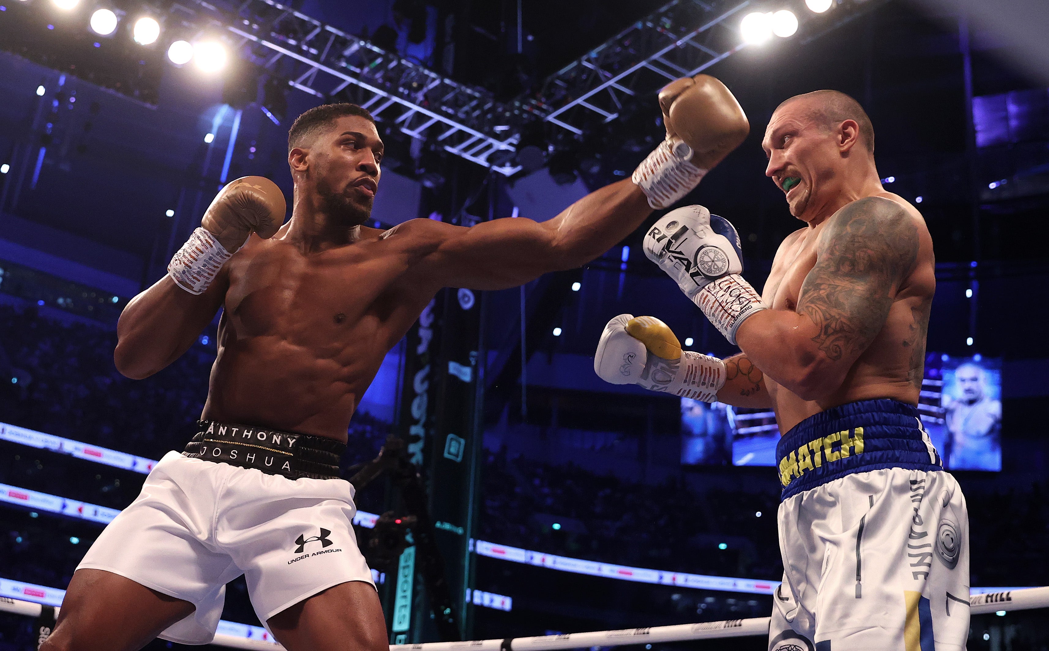 Joshua (left) is out to avenge his loss to Oleksandr Usyk