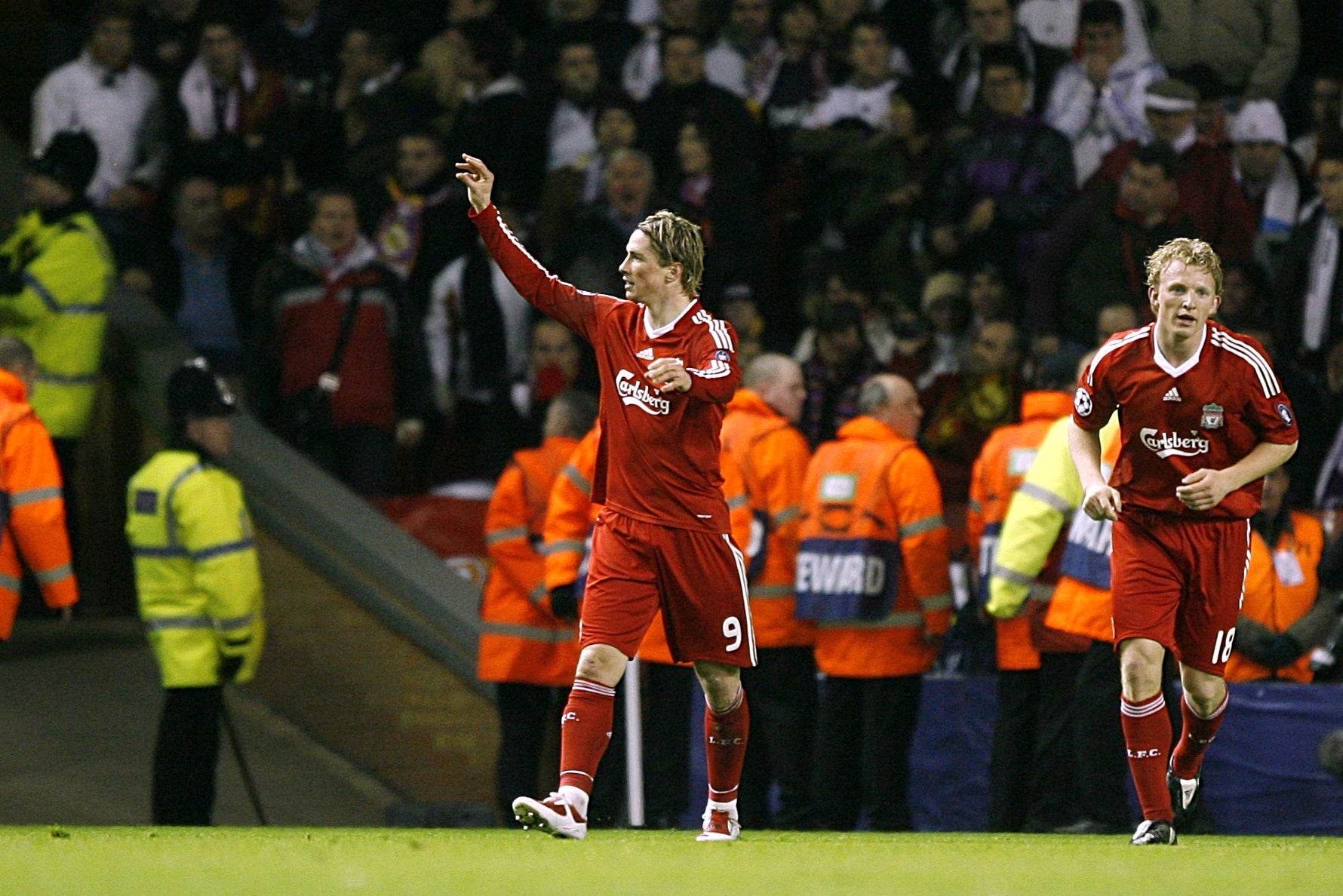 Fernando Torres scored Liverpool’s opening goal in their 4-0 win against Real in 2009 (Peter Byrne/PA)