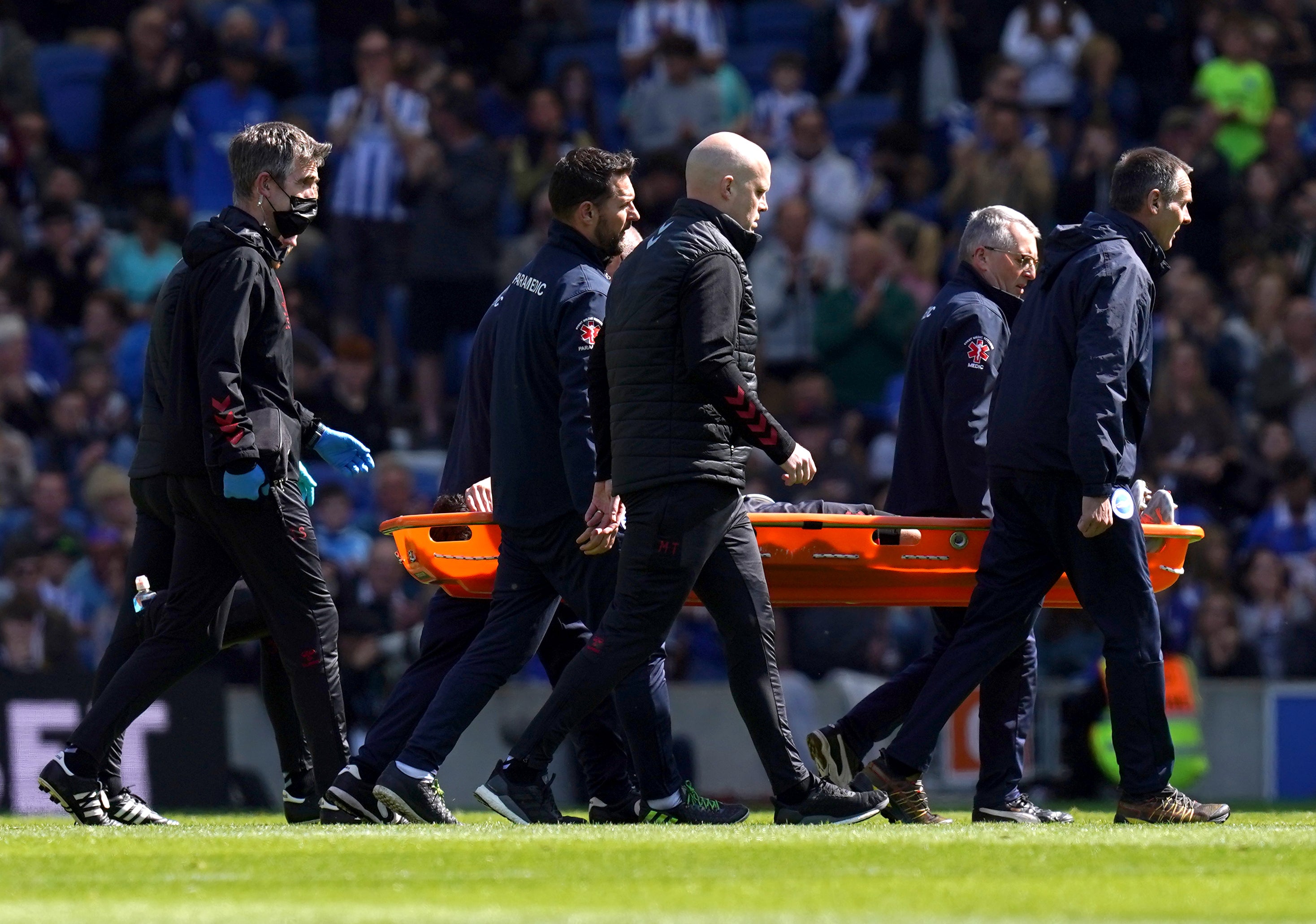 Southampton’s Tino Livramento suffered the injury against Brighton