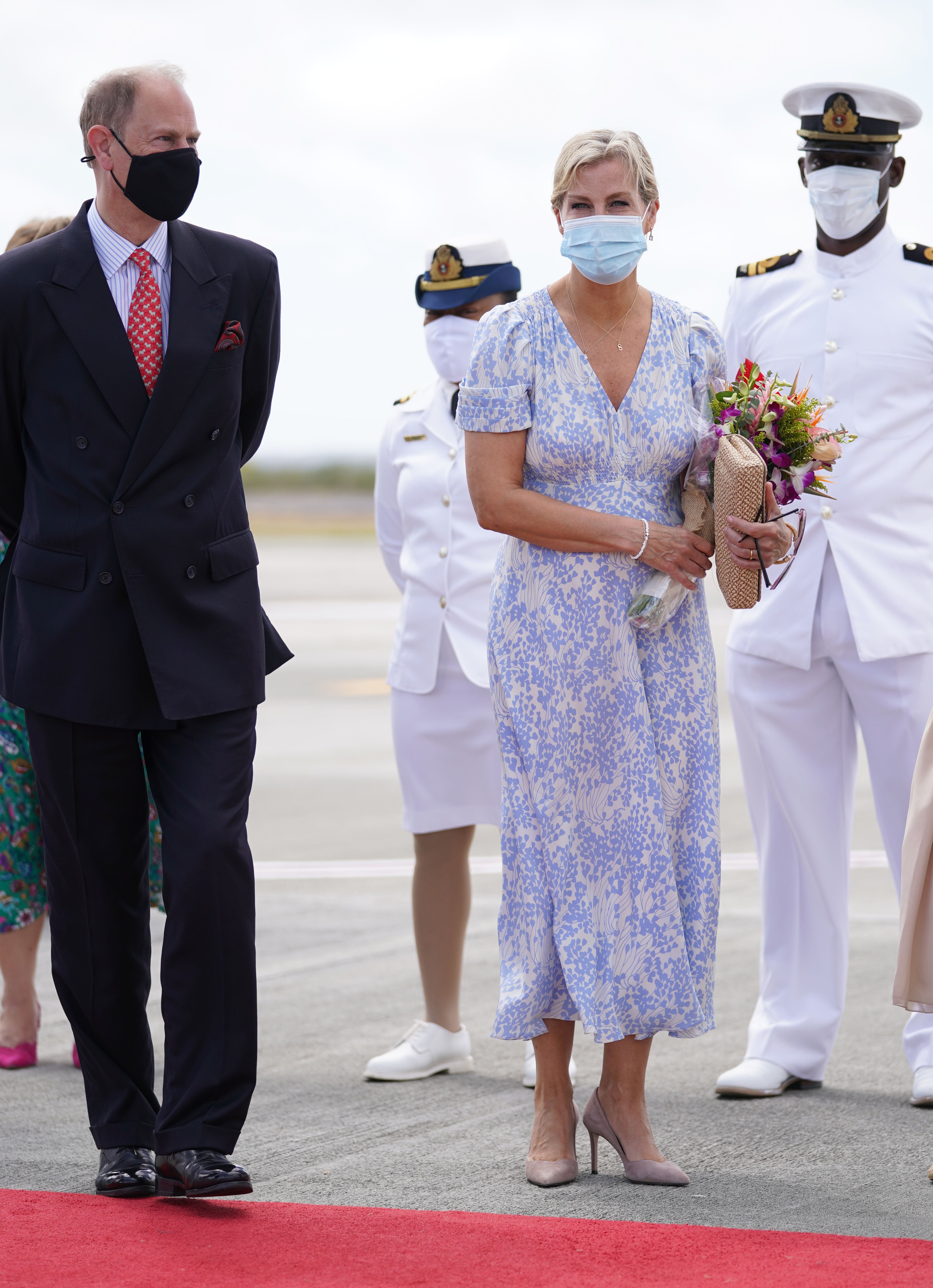 The Earl and the Countess of Wessex arriving at VC Bird International Airport, Antigua and Barbuda (Joe Giddens/PA)