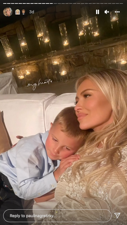 Paulina Gretzky shares a photo of herself and her son during wedding to Dustin Johnson