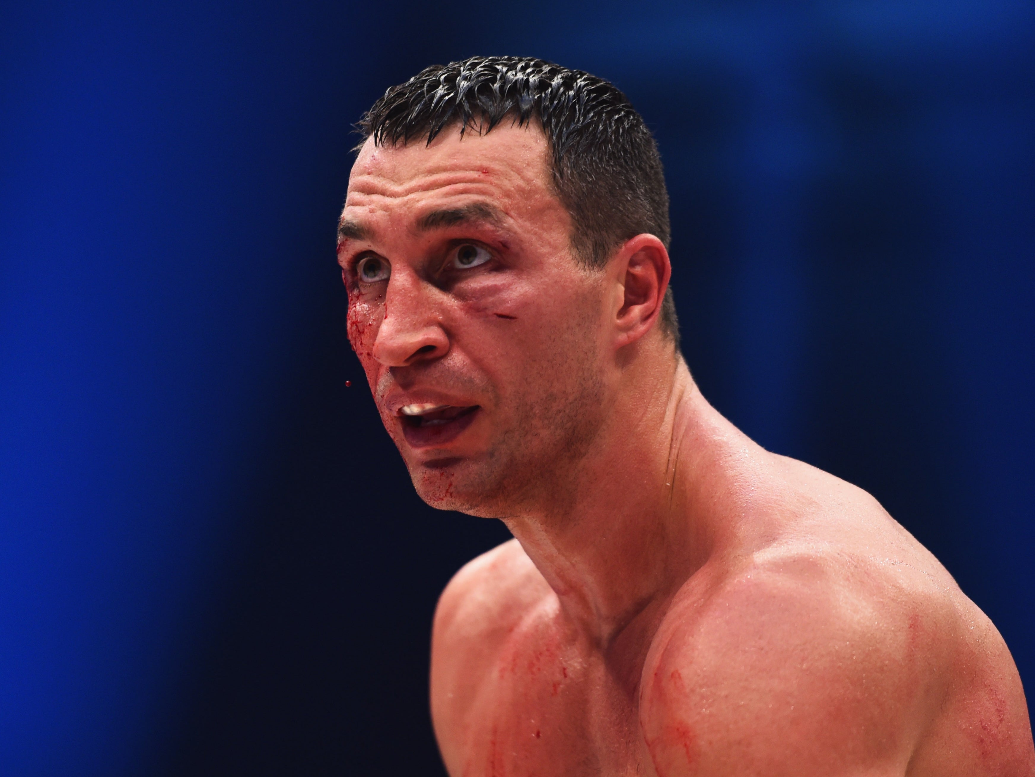 Wladimir Klitschko during his 2015 defeat by Tyson Fury