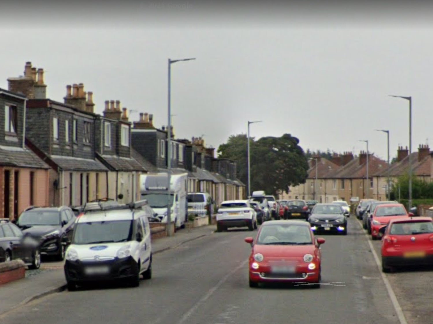 A general view of King Street in Stenhousie, where police were called on Saturday to reports of a gas leak