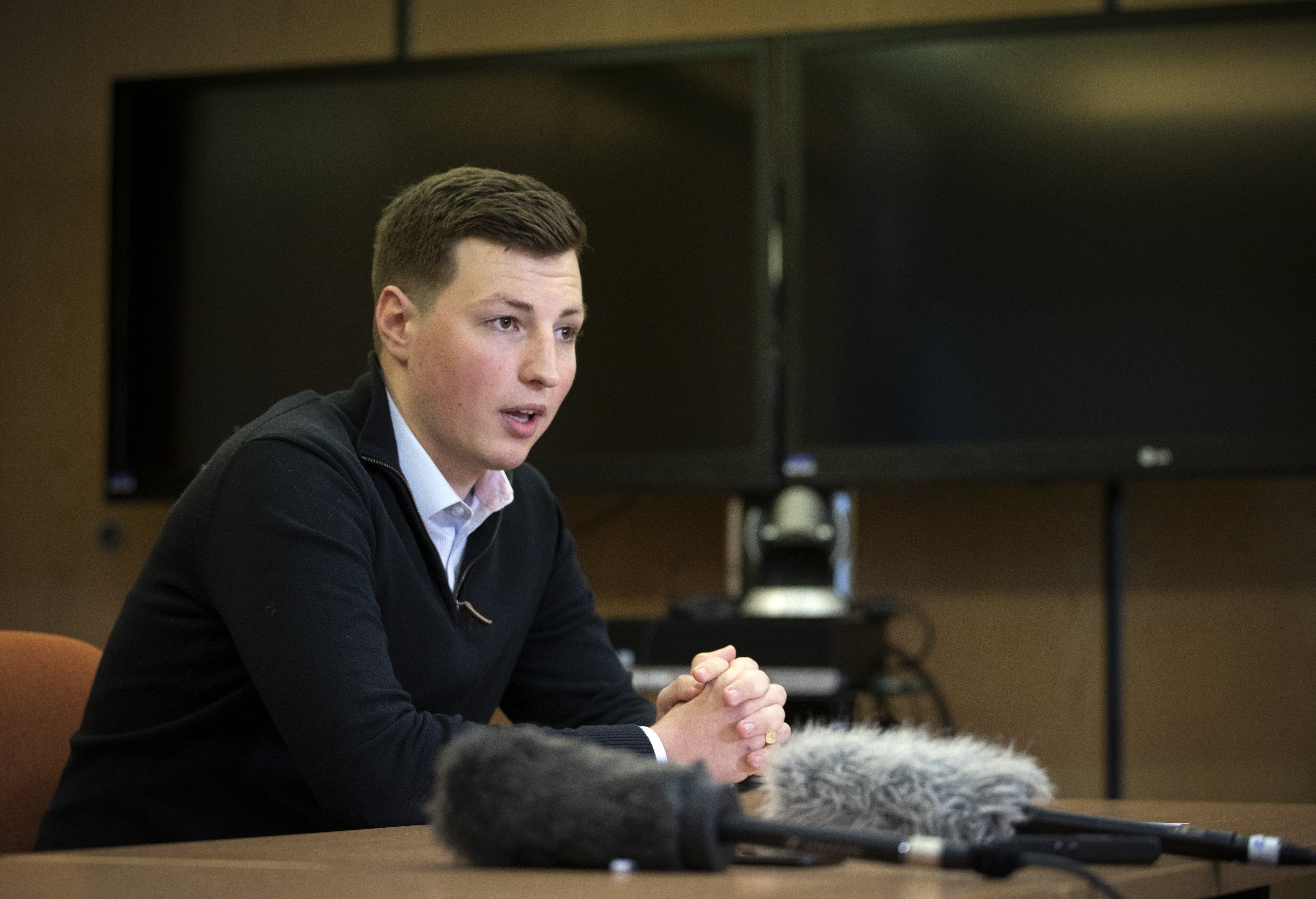 Andrew Wilson, aged 20, son of Alistair Wilson, during a renewed appeal for information about his father’s death