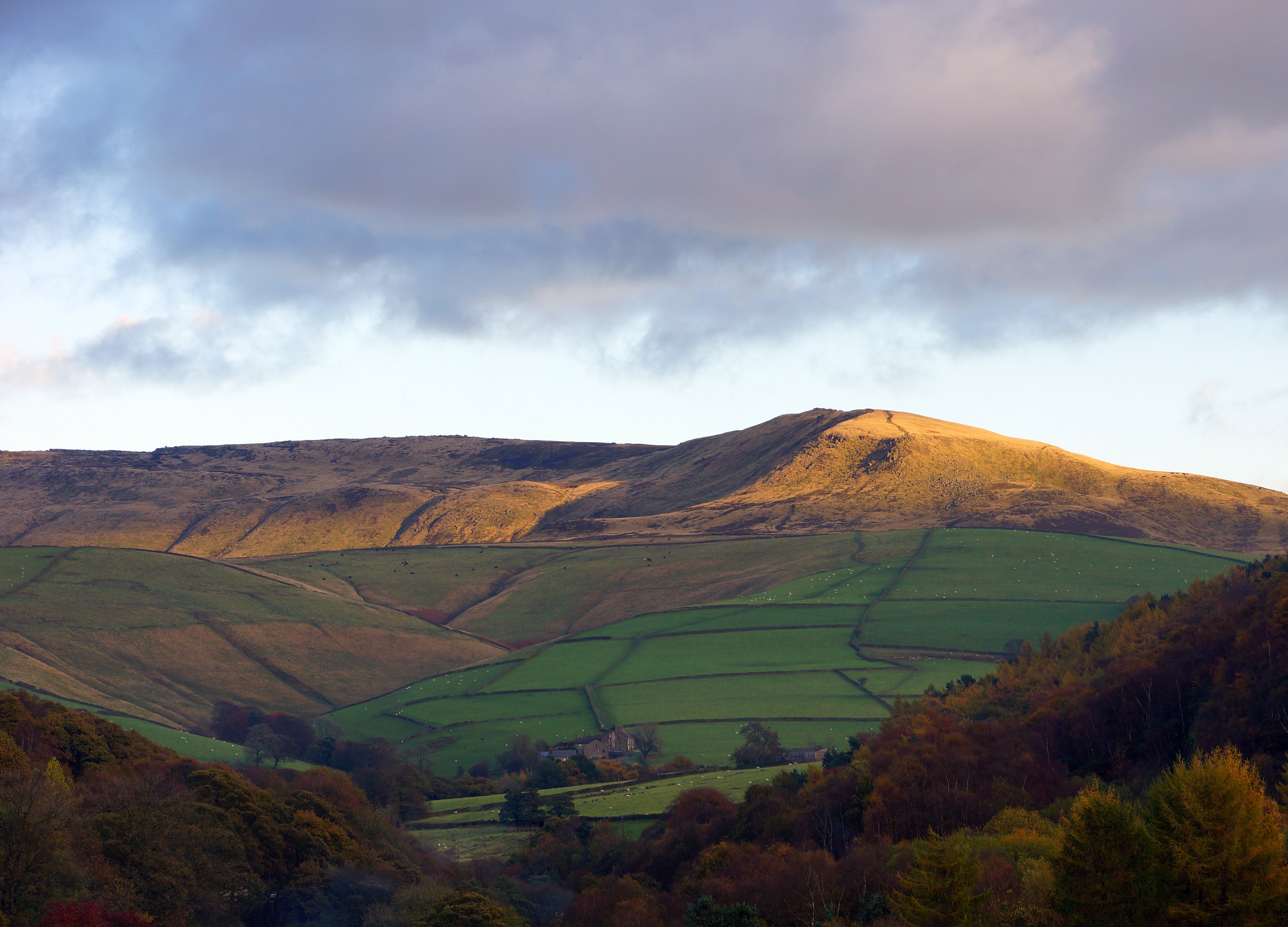 Kinder Scout, the highest point of the Peak District