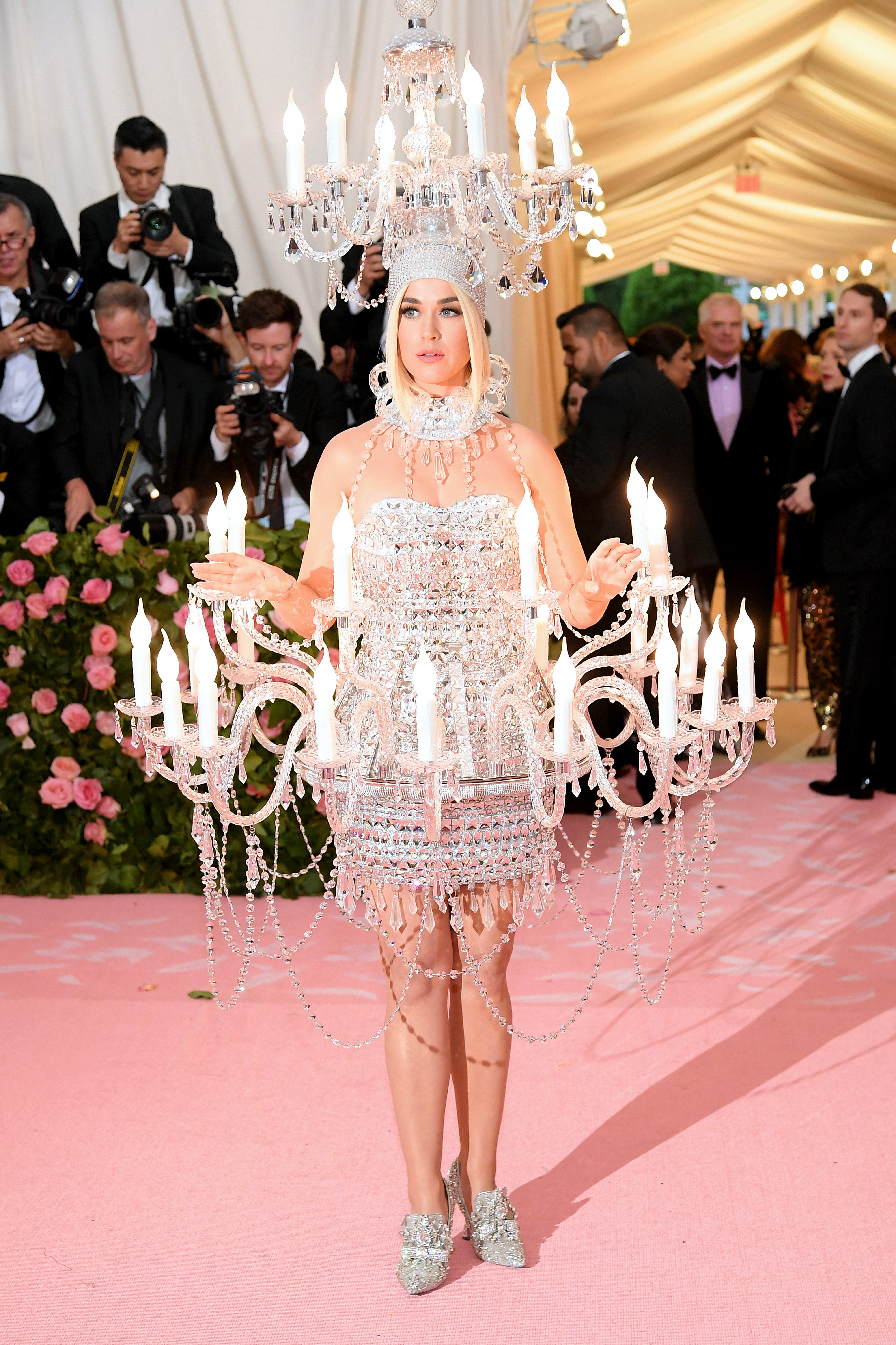 Katy Perry wears a chandelier-inspired dress to Met Gala