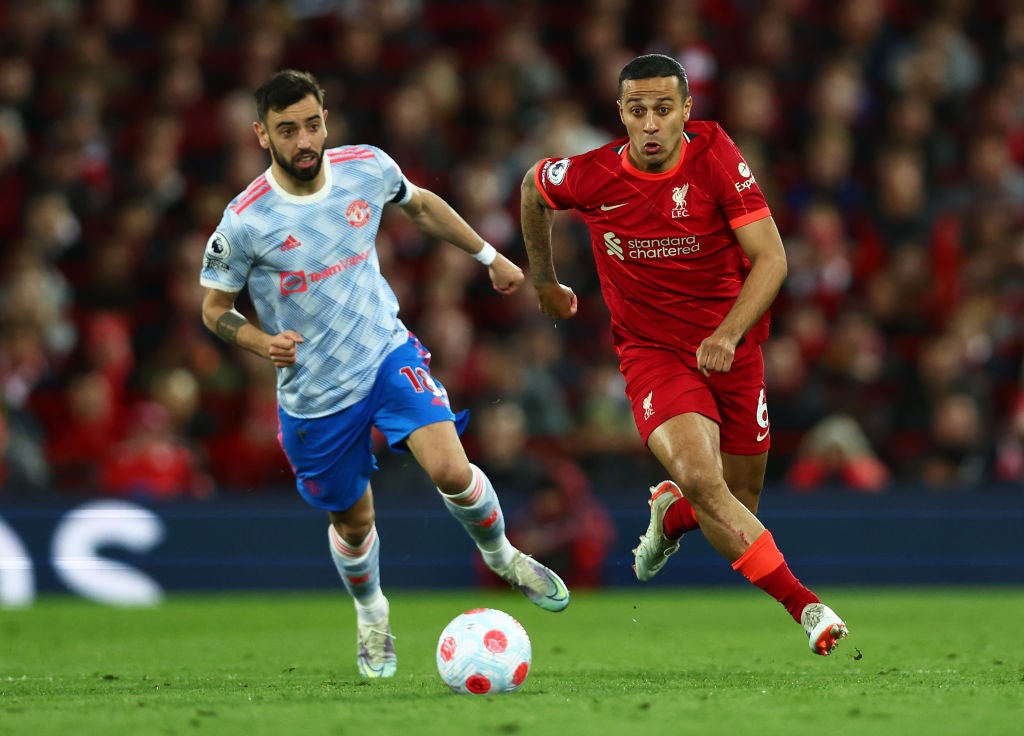 Thiago produced a man-of-the-match display in Liverpool’s recent 4-0 win over United