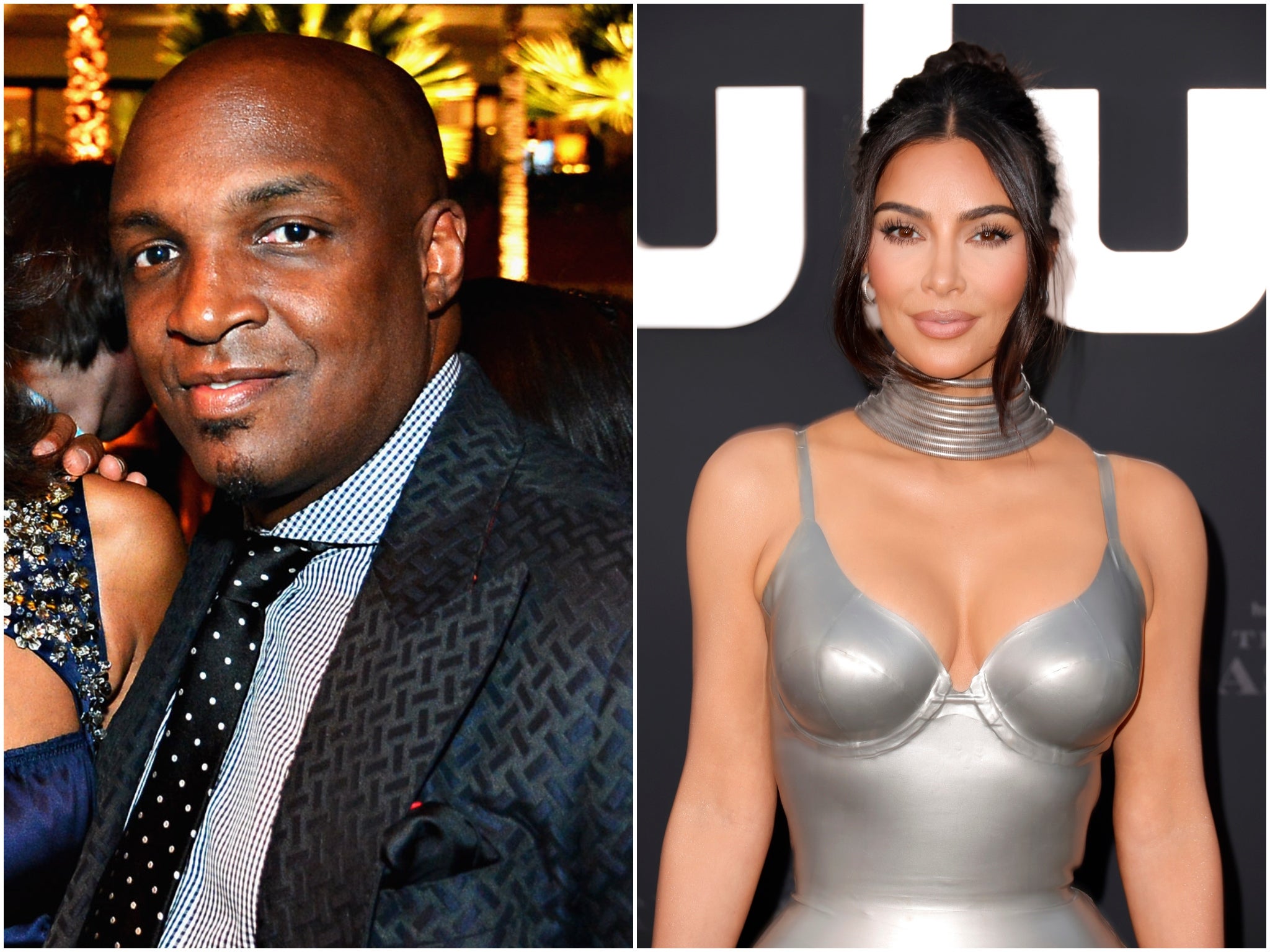 Damon Thomas (L) was married to Kim Kardashian (R) from 2000 to 2004