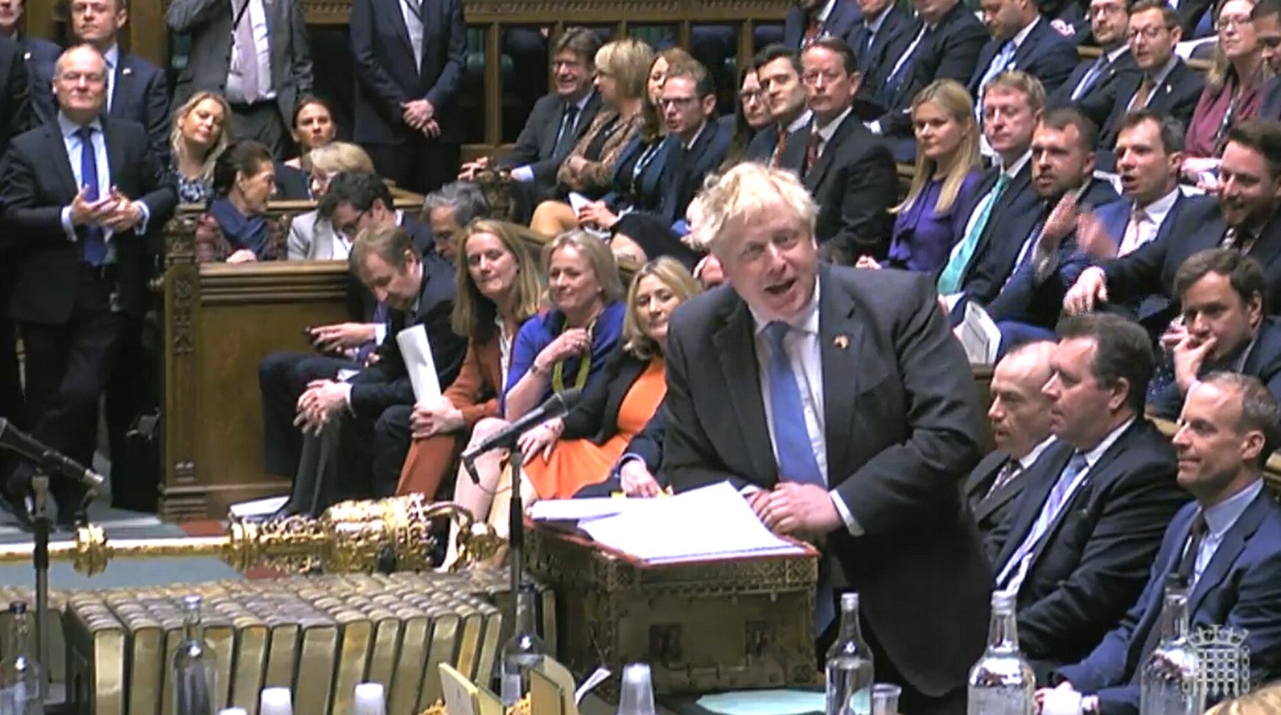 Prime Minister Boris Johnson said those sanctioned by Russia ‘should regard it as a badge of honour’ (House of Commons/PA)