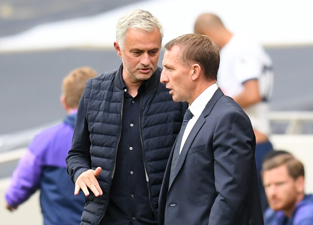 Jose Mourinho faces Brendan Rodgers in Leicester on Thursday. (Michael Regan/NMC Pool)