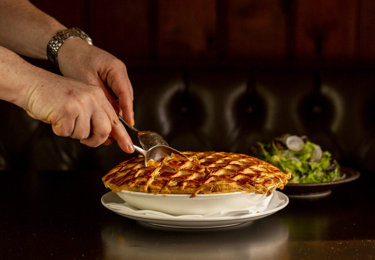 Cock-a-leekie pie at Spitalfields