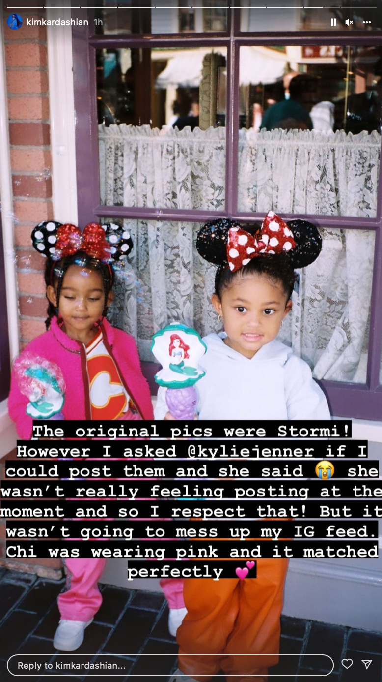 Kardashian revealed the original picture featured Kylie Jenner’s daughter, Stormi Webster