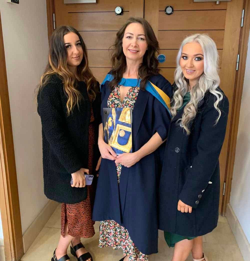 Clare pictured here with her daughters, Maddie (left), and Melissa (right). (Collect/PA Real Life)