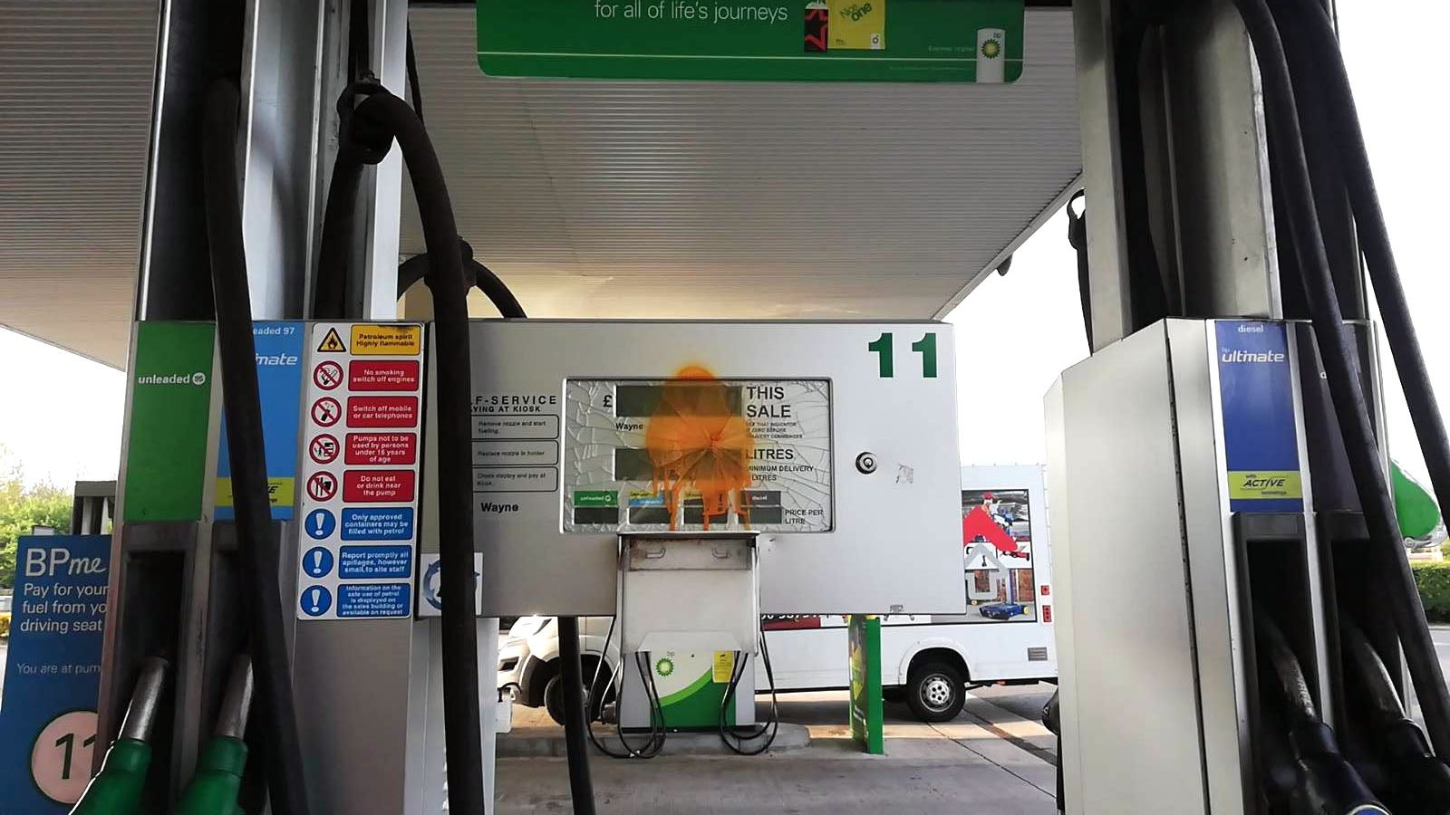 Climate activists have sabotaged petrol pumps after blocking forecourts at two motorway services