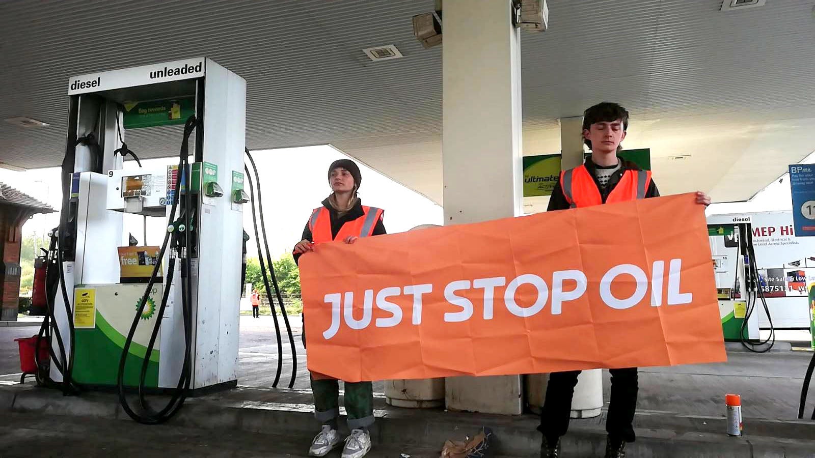 Campaigners at Clacket Lane Services