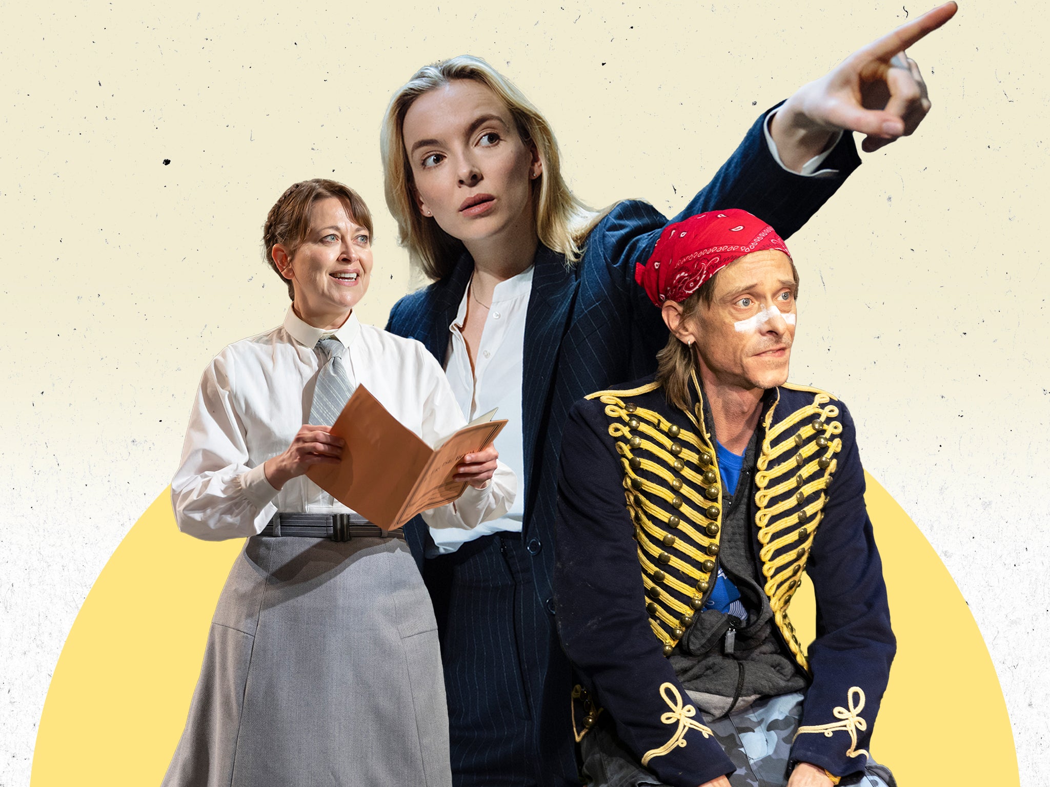 Nicola Walker in ‘The Corn is Green’, Jodie Comer in ‘Prima Facie’ and Mackenzie Crook in ‘Jerusalem’