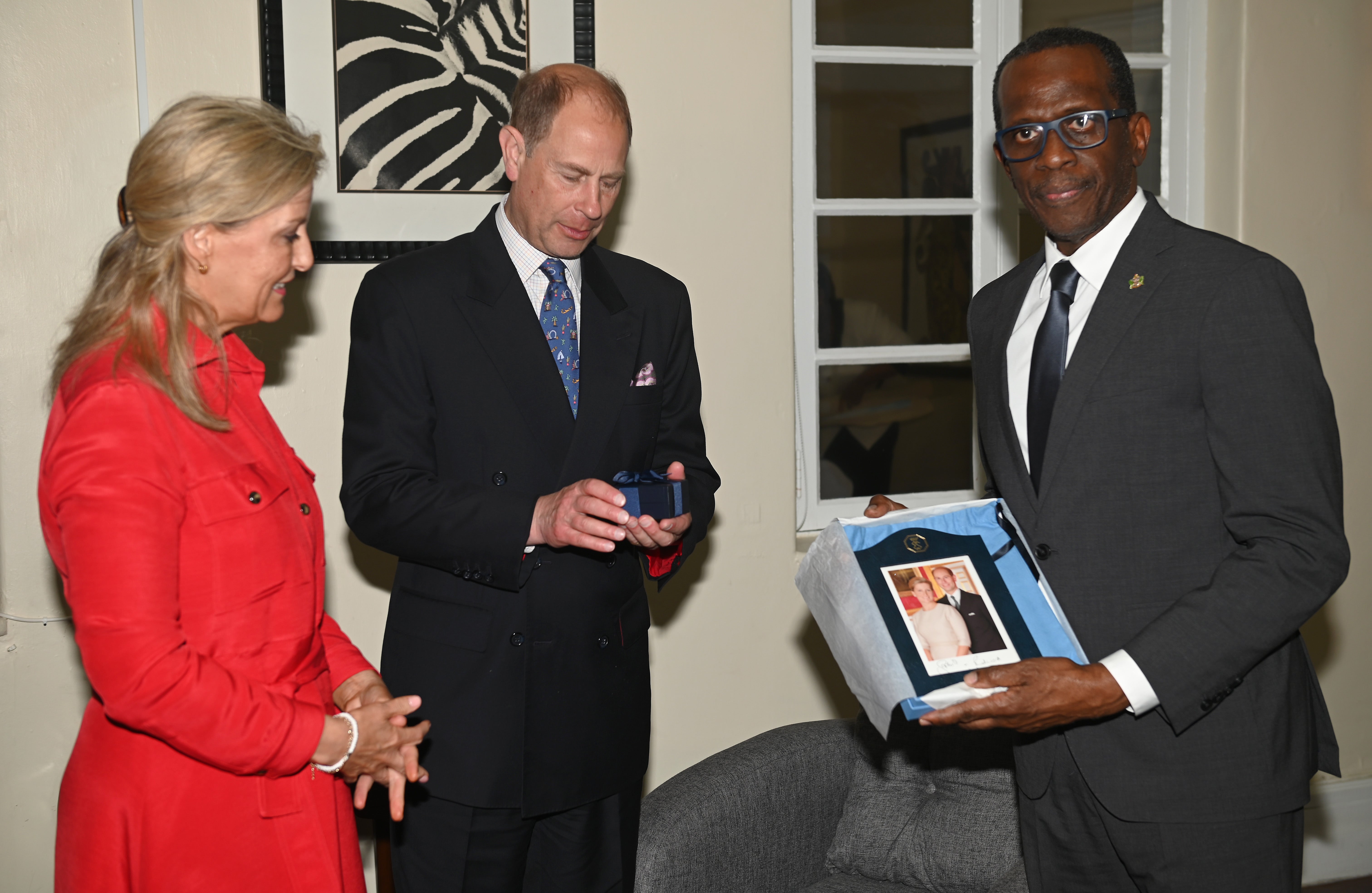 The couple meet Philip Pierre, prime minister of Saint Lucia