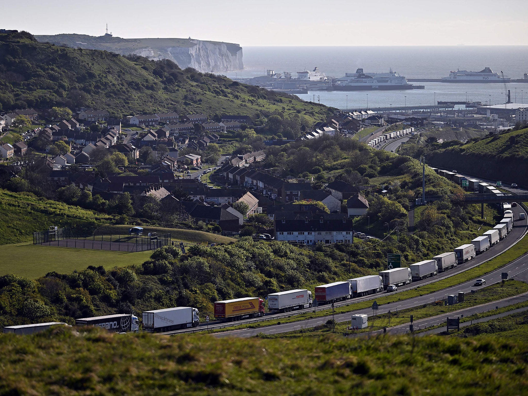 Waiting game: lorries queue for hours as they attempt to cross the Channel