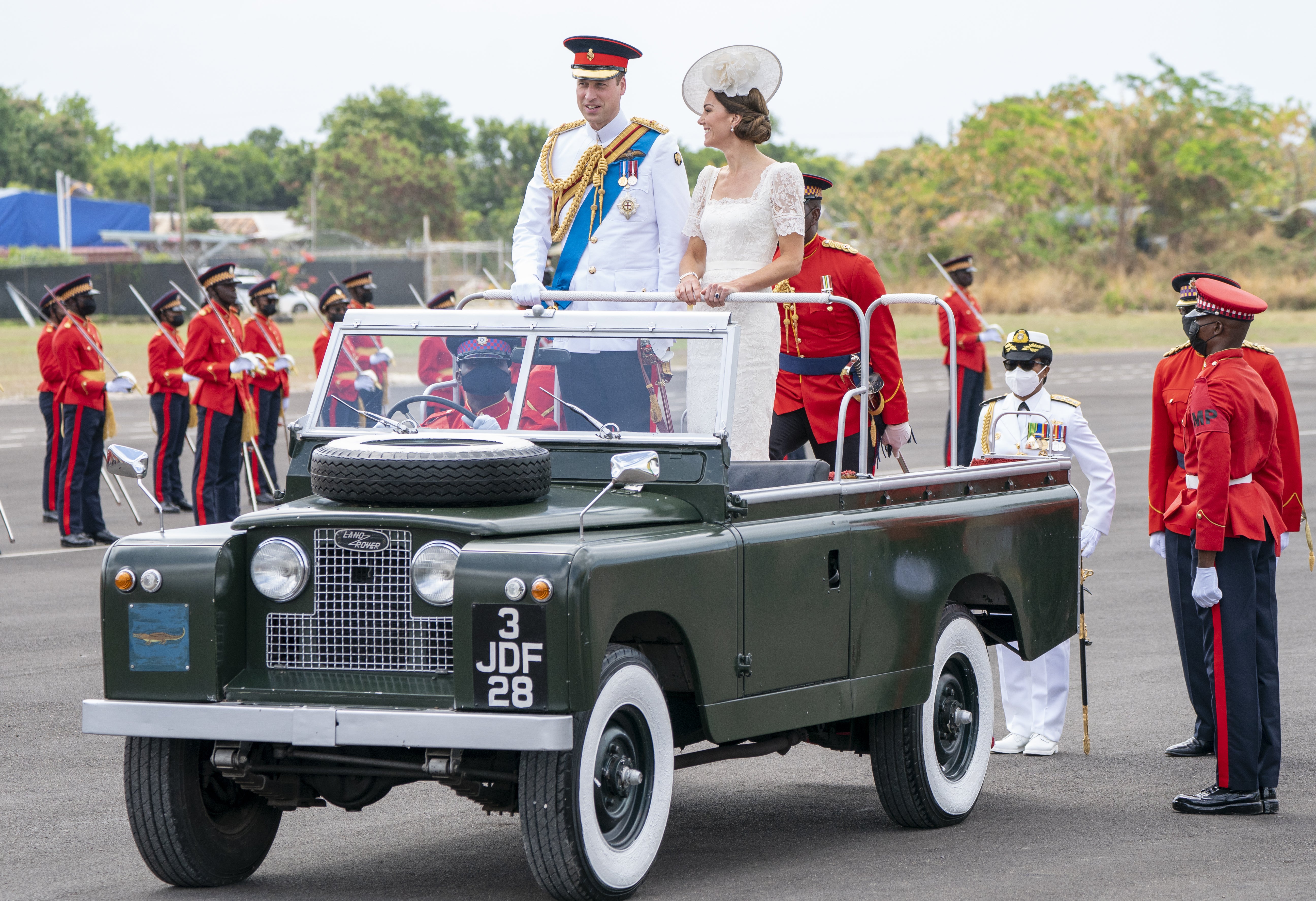 The Duke and Duchess of Cambridge attending the inaugural Commissioning Parade in Kingston, Jamaica