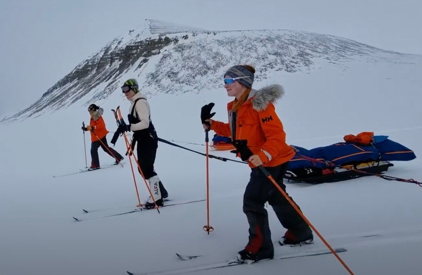 Over five weeks the Climate Sentinels travelled 450km on skis