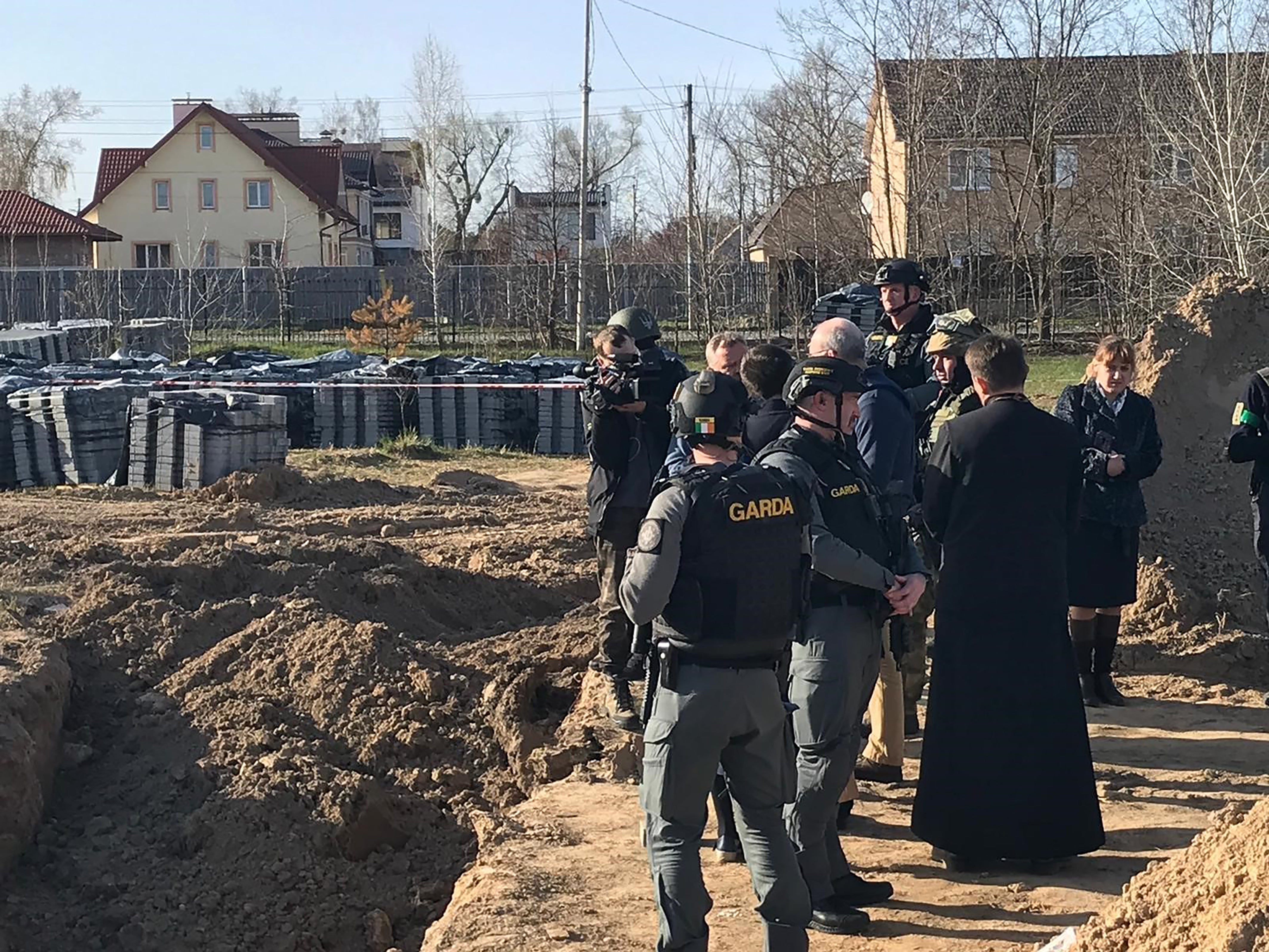 The site of mass graves in Bucha near Kyiv (Ireland Foreign Affairs Department handout/PA)