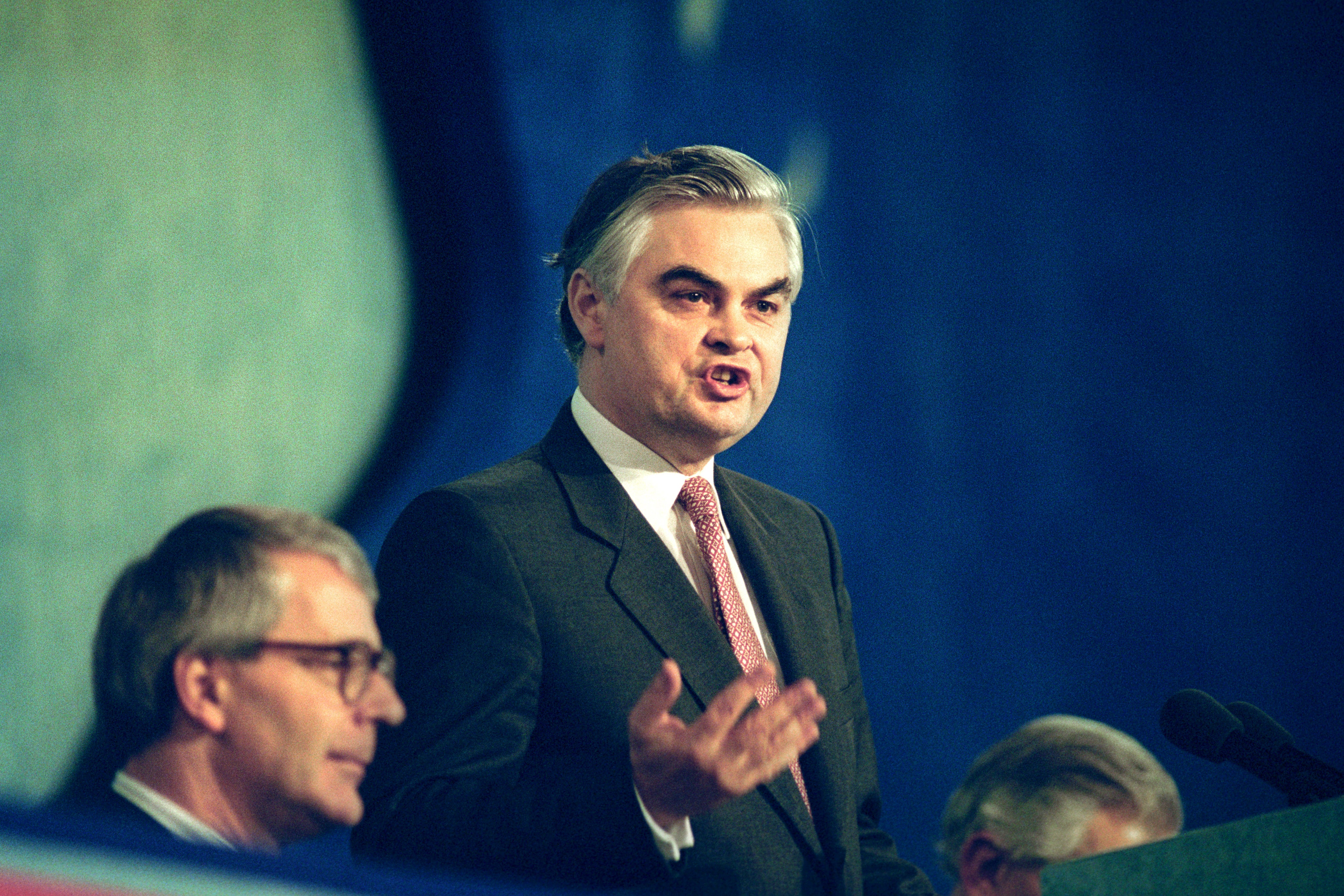 Former chancellor Lord Lamont, with John Major to his left